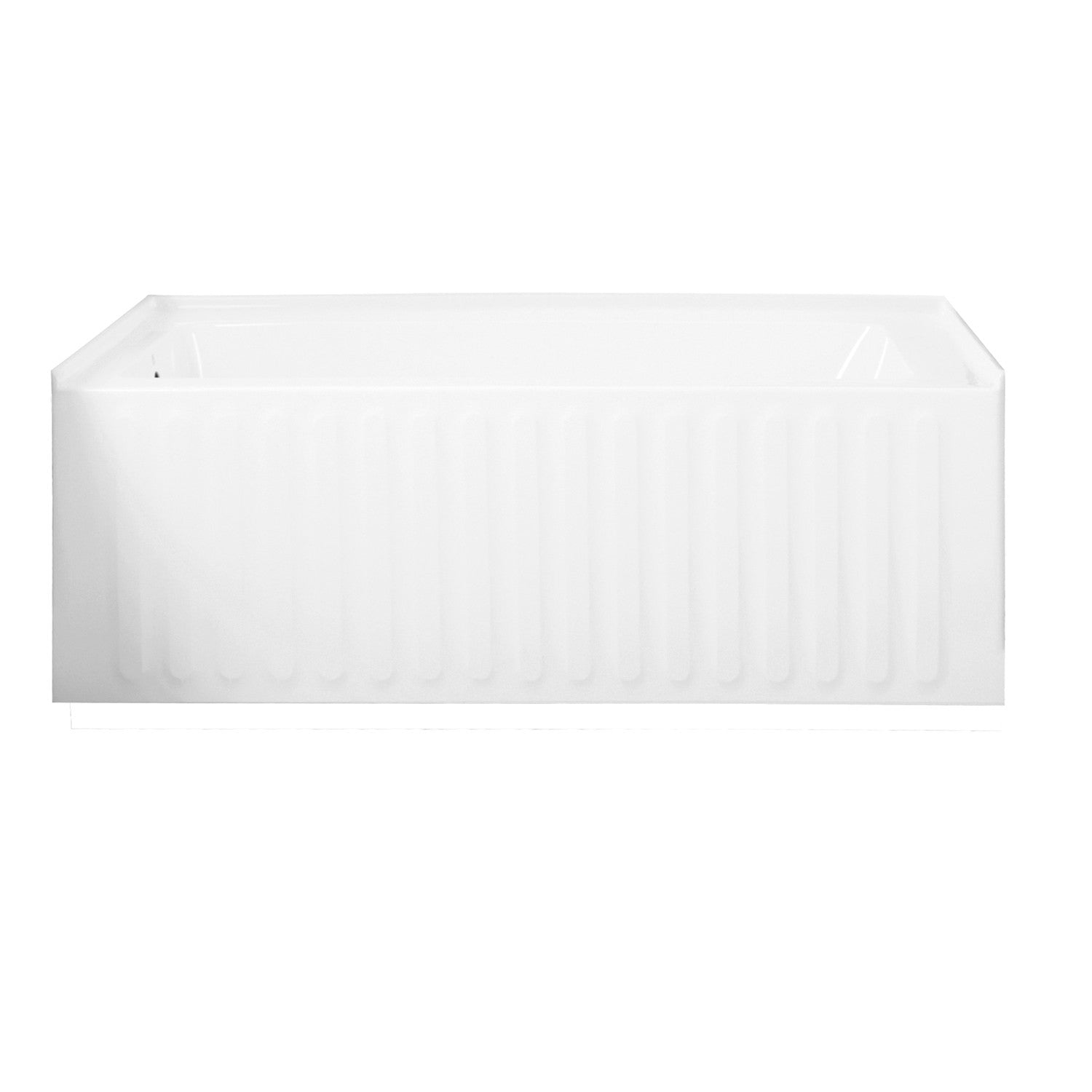 Aqua Eden VTDE603121L 60 Inch Acrylic Rectangular 3-Wall Alcove Bathtub - Left Drain Hole, Glossy White - Perfect for Modern Bathrooms & Spa-Like Retreats