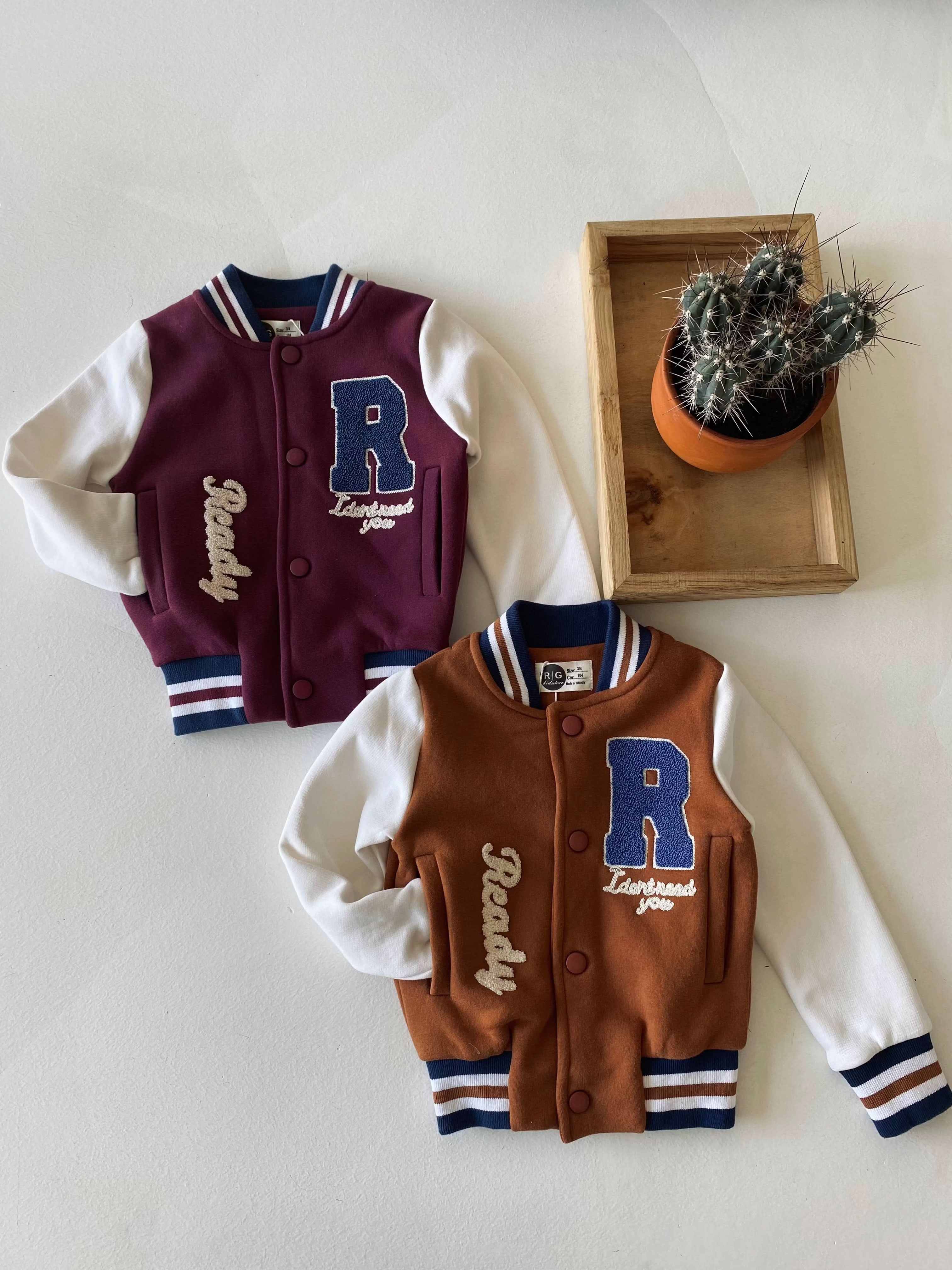 Embroidered College Jacket for Kids - Stylish & Warm Winter Coat for Boys & Girls - Perfect for School, Outdoor Activities & Casual Wear
