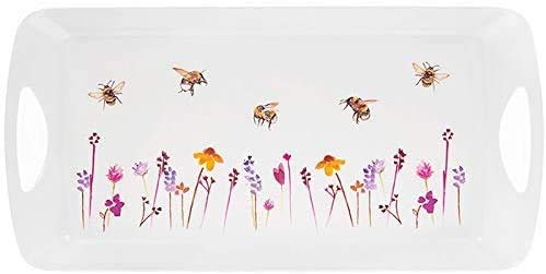Leonardo Collection Jennifer Rose Busy Bees Melamine Sandwich Tray - 15.7 x 7.7 Inches Medium Size - Perfect for Picnics, School Lunches & Outdoor Dining