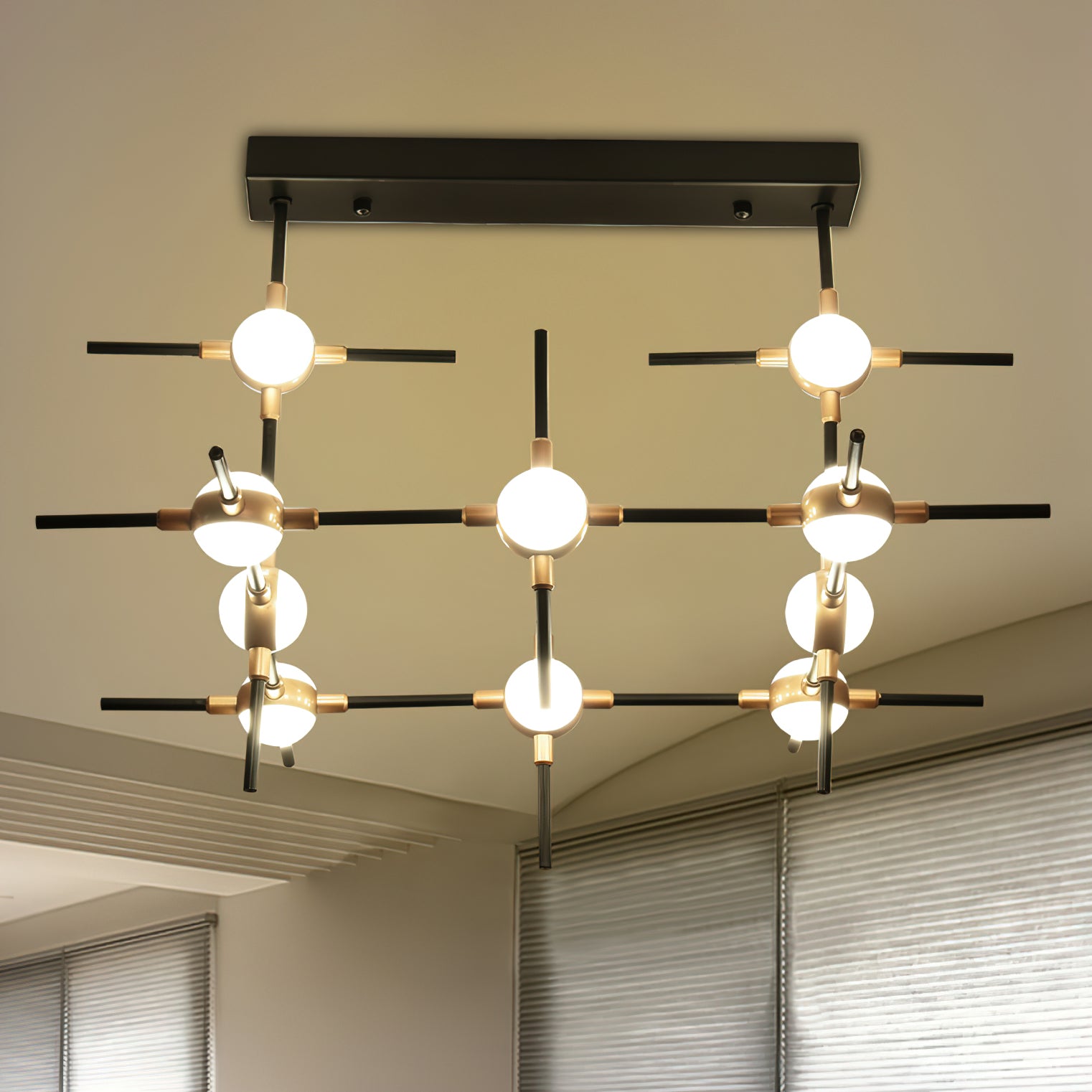 Dorney Modern Floating Ball Ceiling Light Fixture - LED Hanging Sphere Pendant Lamp for Living Room, Bedroom, Dining Room and Office Lighting Decor