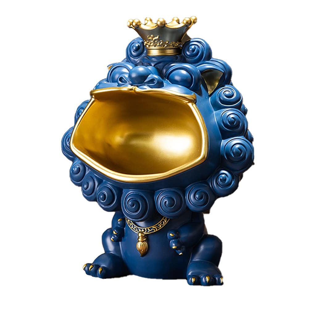 Blue Resin Jewelry Tray Organizer - Decorative Storage Plate for Necklaces, Bracelets & Keys - Entryway Table, Bedroom & Living Room Decor with Animal Figurines - Perfect for Home Organization & Gift Giving