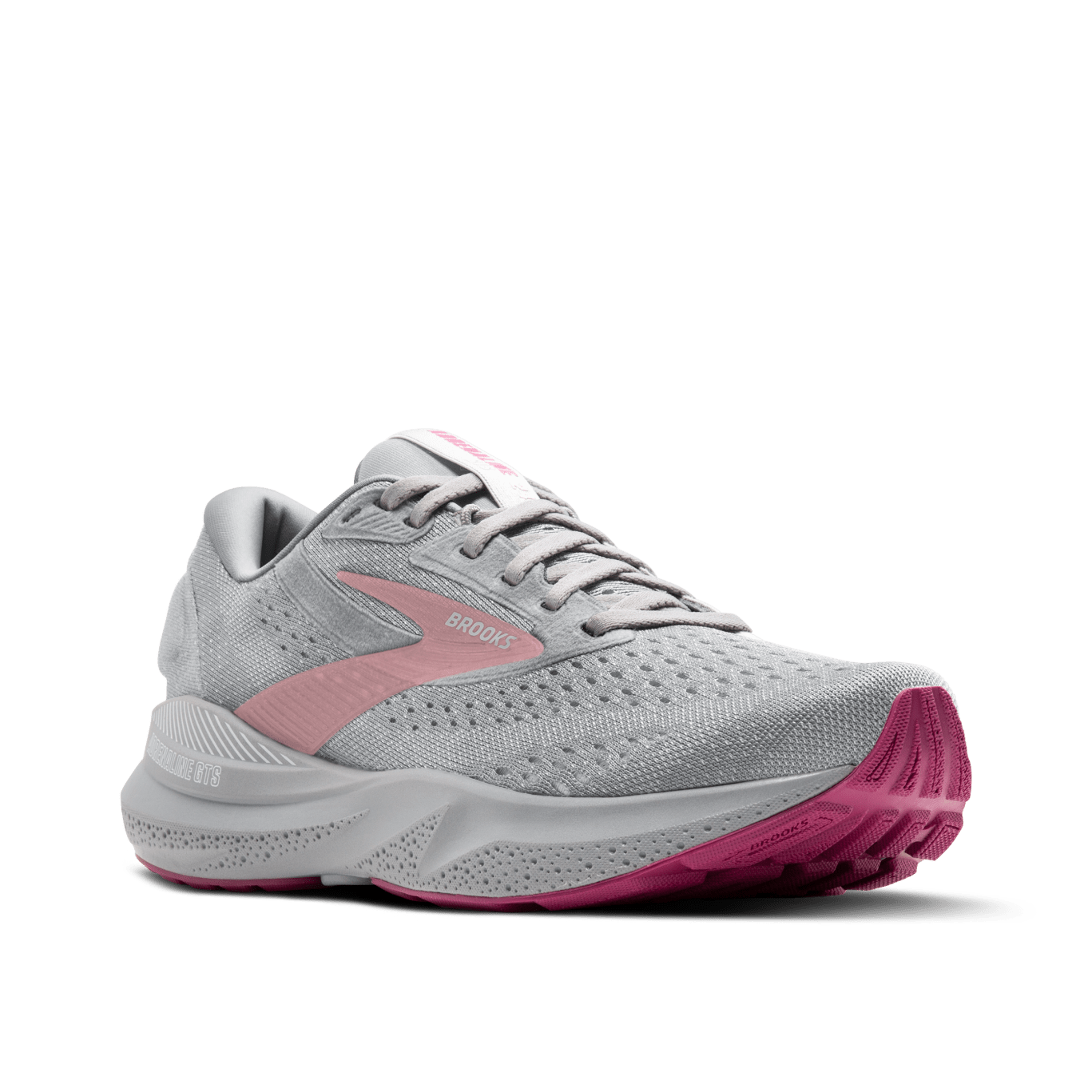 Brooks Adrenaline GTS 24 Running Shoes for Women - Wide 2E Width - Alloy/White/Zephyr Color - Stability & Support for Daily Training, Jogging & Marathon