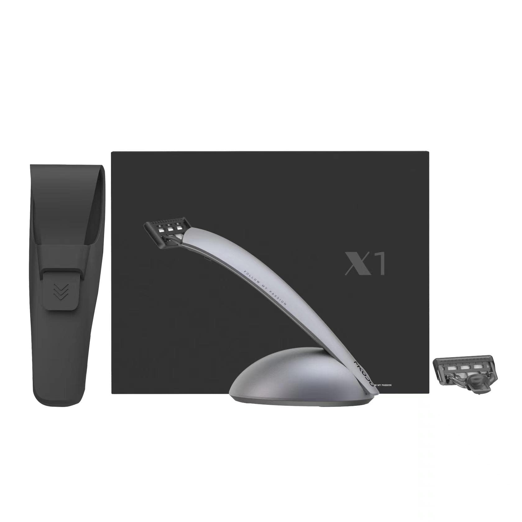Mkodo X1 Razor - Manual Shaver for Men | Smooth Clean Shave Kit | Perfect Gift Set for Grooming & Travel | Home, Office & Daily Use
