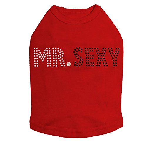 Mr. Sexy Dog Graphic T-Shirt for Men - XL Size in Vibrant Red - Perfect for Casual Wear, Pet Lovers & Funny Outfits
