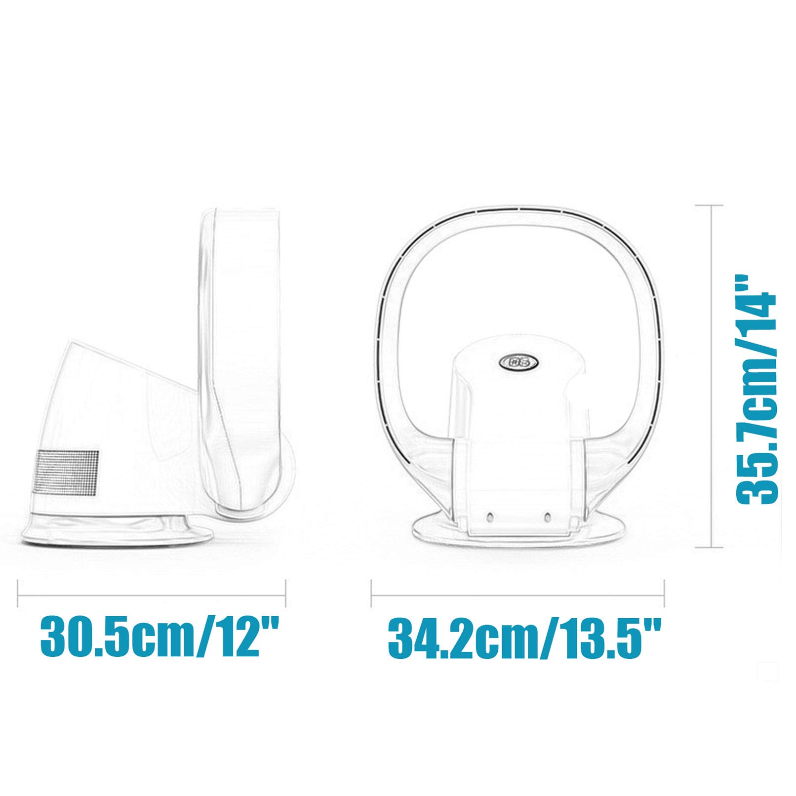 Bladeless Wall Fan - Super Quiet with Remote & Timer for Home & Office