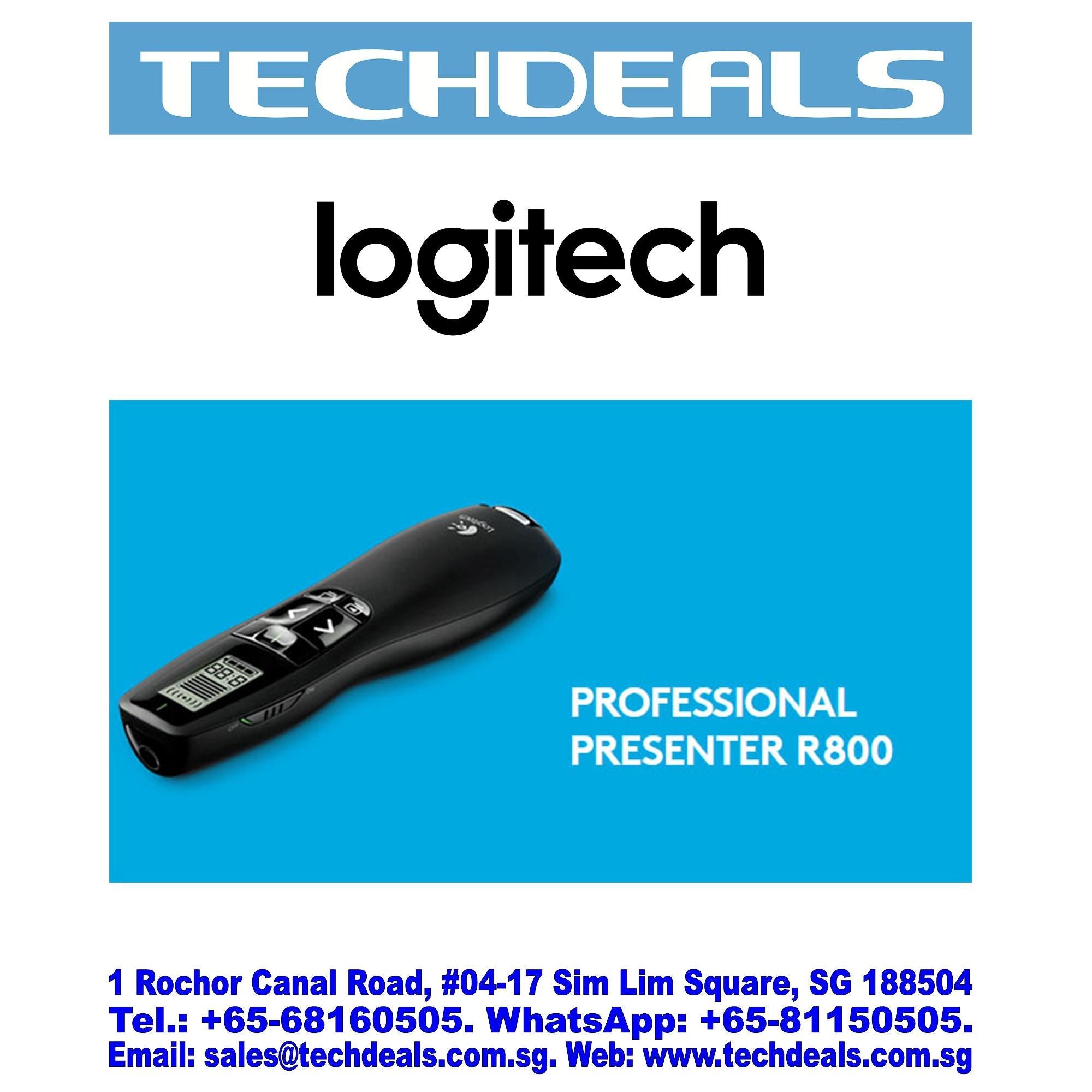 Logitech Professional Presenter R800 - Wireless Presentation Remote with USB Receiver & Green Laser Pointer - Perfect for Business Meetings, Classroom Teaching & PowerPoint Presentations