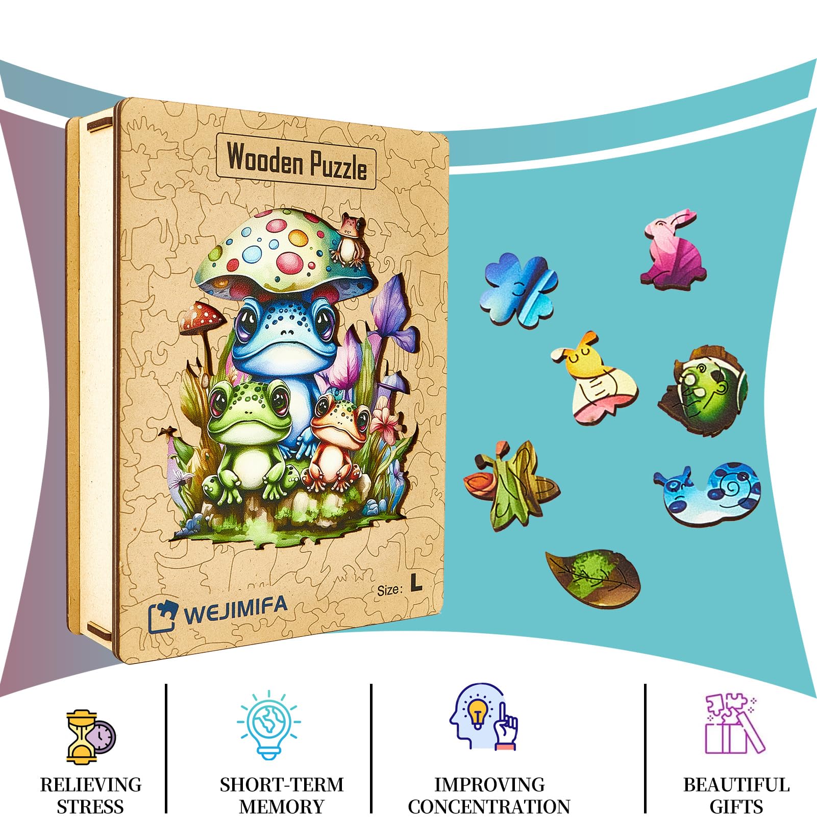 Unique Wooden Animal Puzzles for Adults - 131pcs Handcrafted Wooden Jigsaw Puzzle with Gift Box (29 x 29cm) - Perfect for Stress Relief, Family Game Night & Home Decor