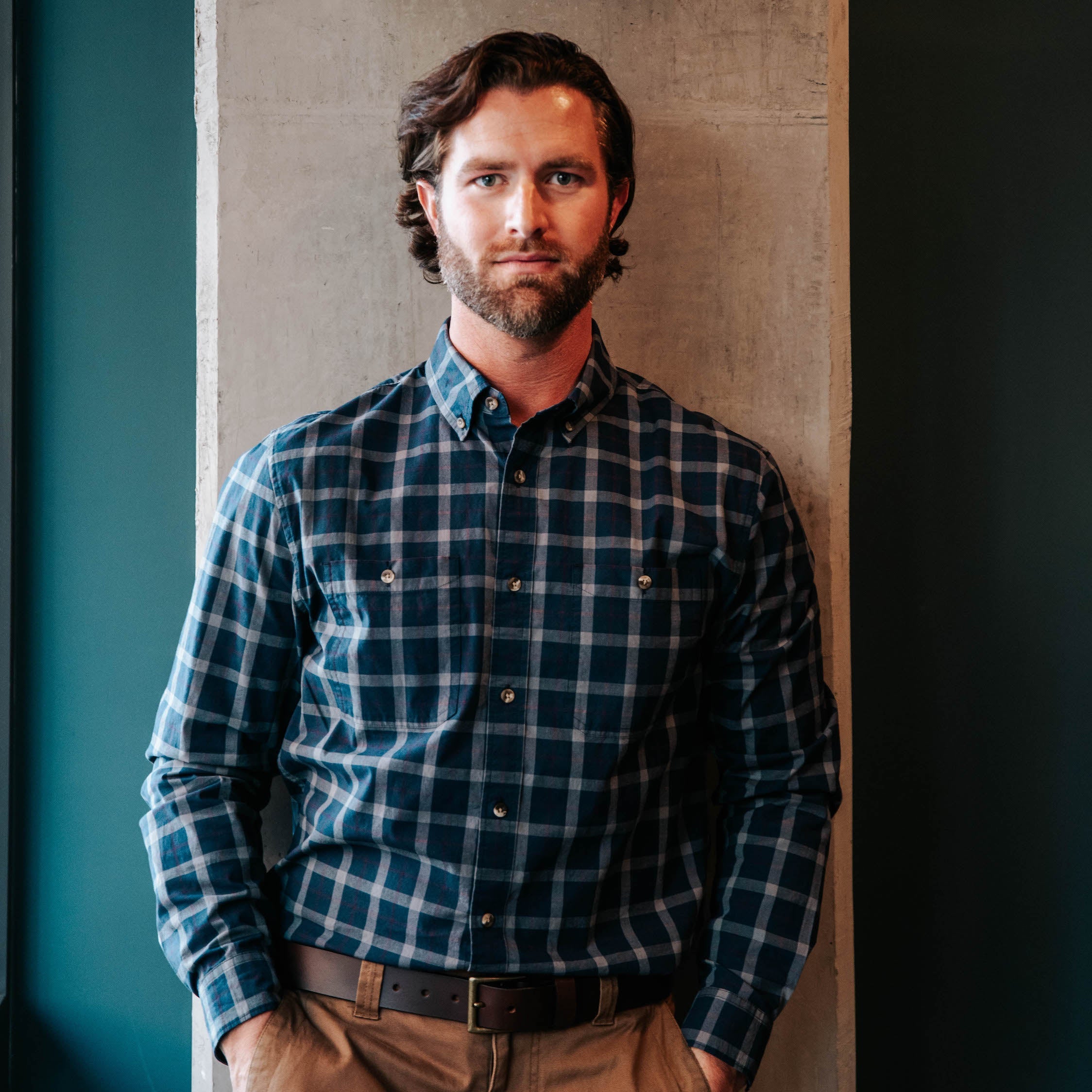 Midtown Long Sleeve Woven Shirt for Men - Comfortable Casual Button Down Shirt | Perfect for Office, Business, and Everyday Wear
