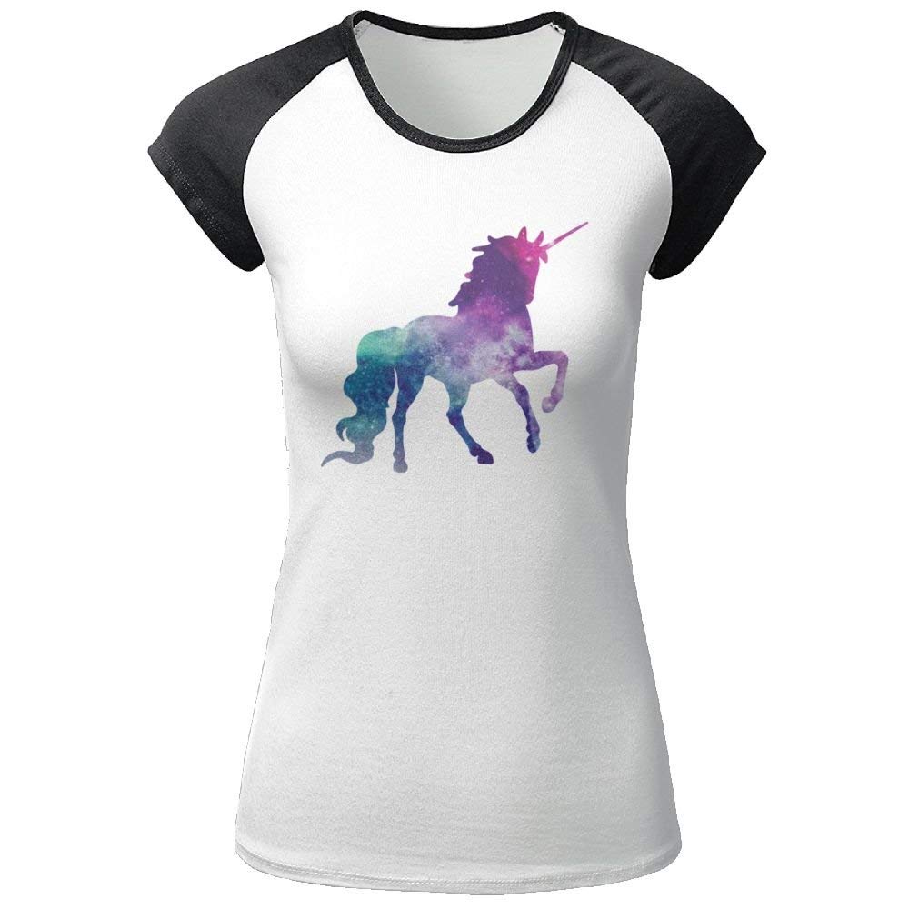 Women's Raglan Short Sleeve Unicorn Graphic Tee - Soft Cotton Casual T-Shirt for Everyday Wear, Gifts & Unicorn Lovers