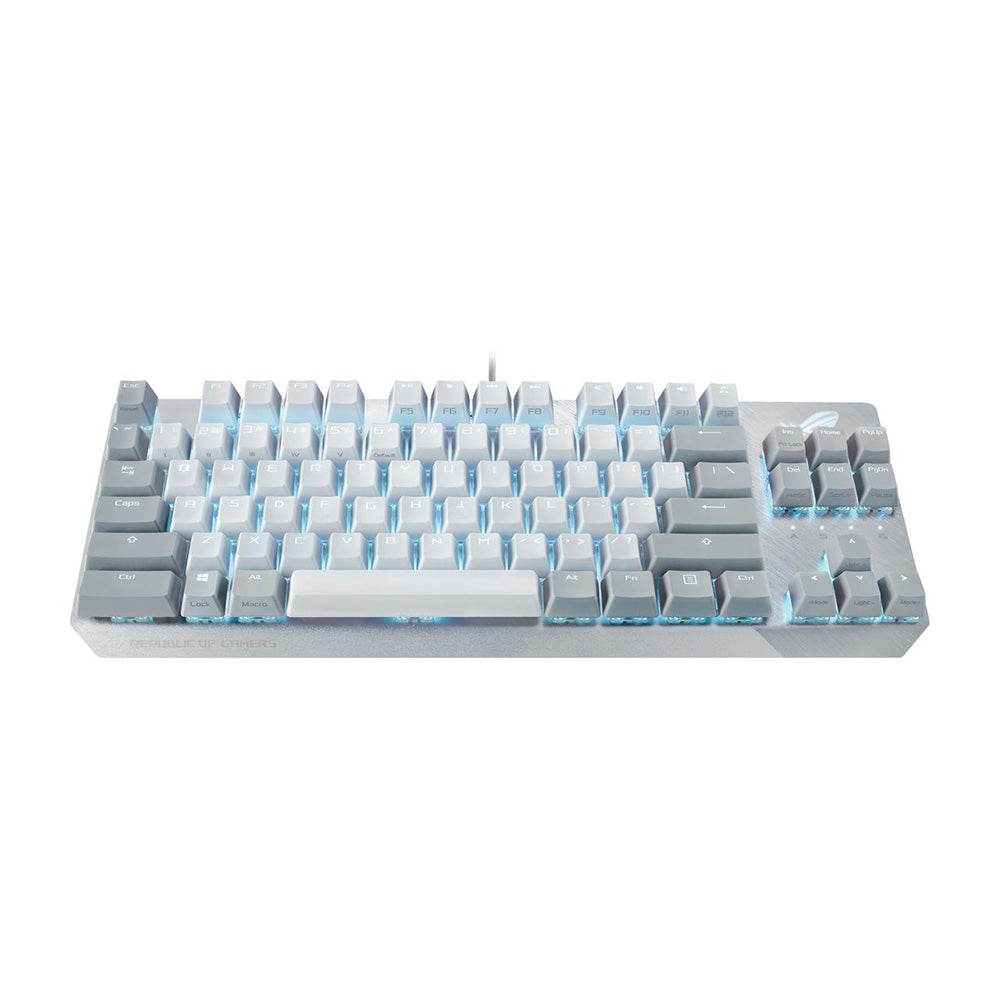 ASUS ROG Strix Scope NX RGB TKL Mechanical Gaming Keyboard - Moonlight White Edition with ROG NX Red Switches | Compact Tenkeyless Design for PC Gaming & Esports