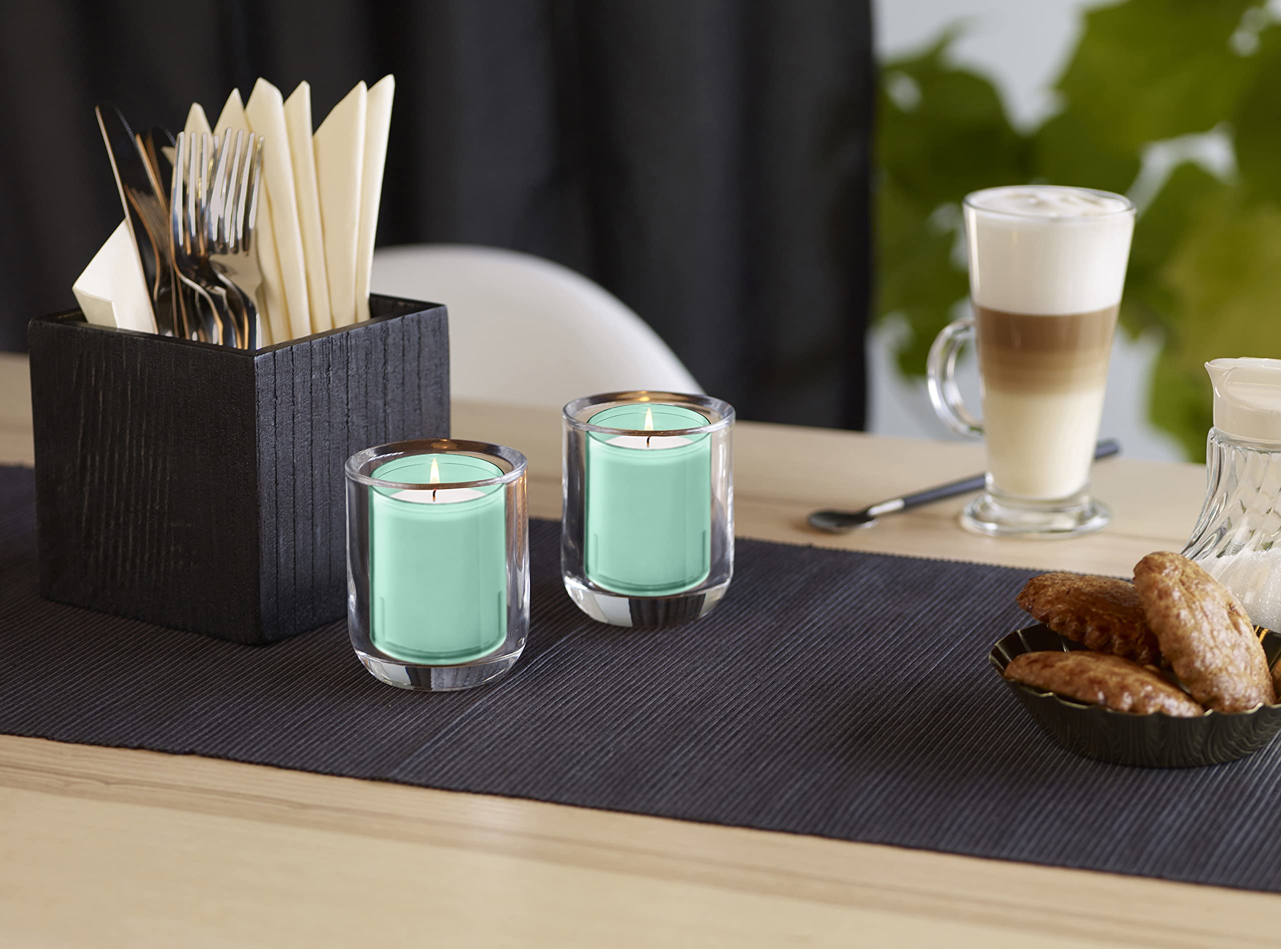BOLSIUS 24-Hour Unscented Votive Candles - 20 Pack Premium European Quality Wedding Candles in Green Unbreakable Plastic Cups - Smokeless, Smooth Burning & Relightable - Perfect for Weddings, Church Events, Restaurants & Home Decor