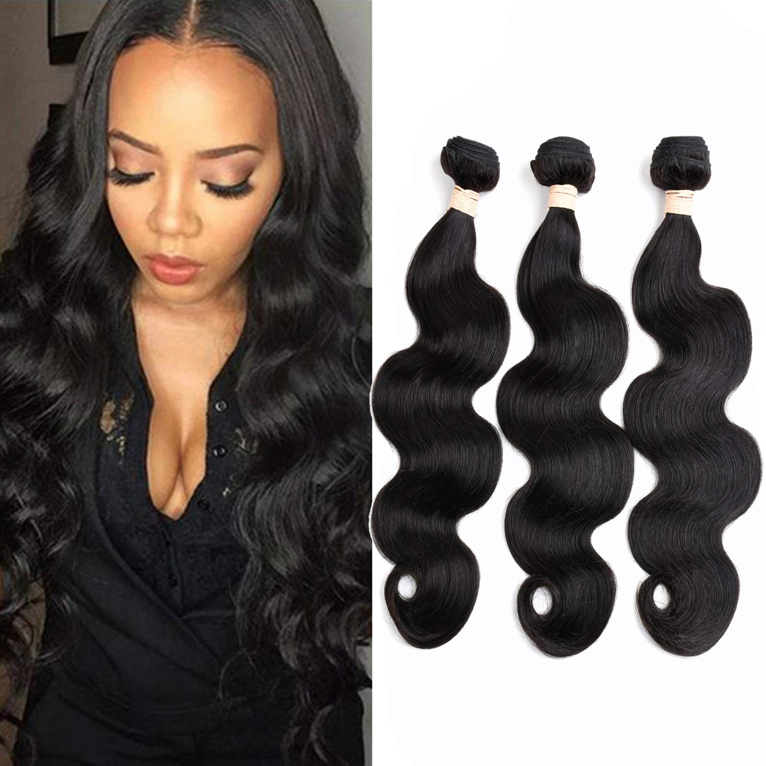 10A Brazilian Virgin Human Hair Bundles - 3-Pack Body Wave (26 26 26) Natural Color for Weave & Extensions | Perfect for Salon Styling & Everyday Wear