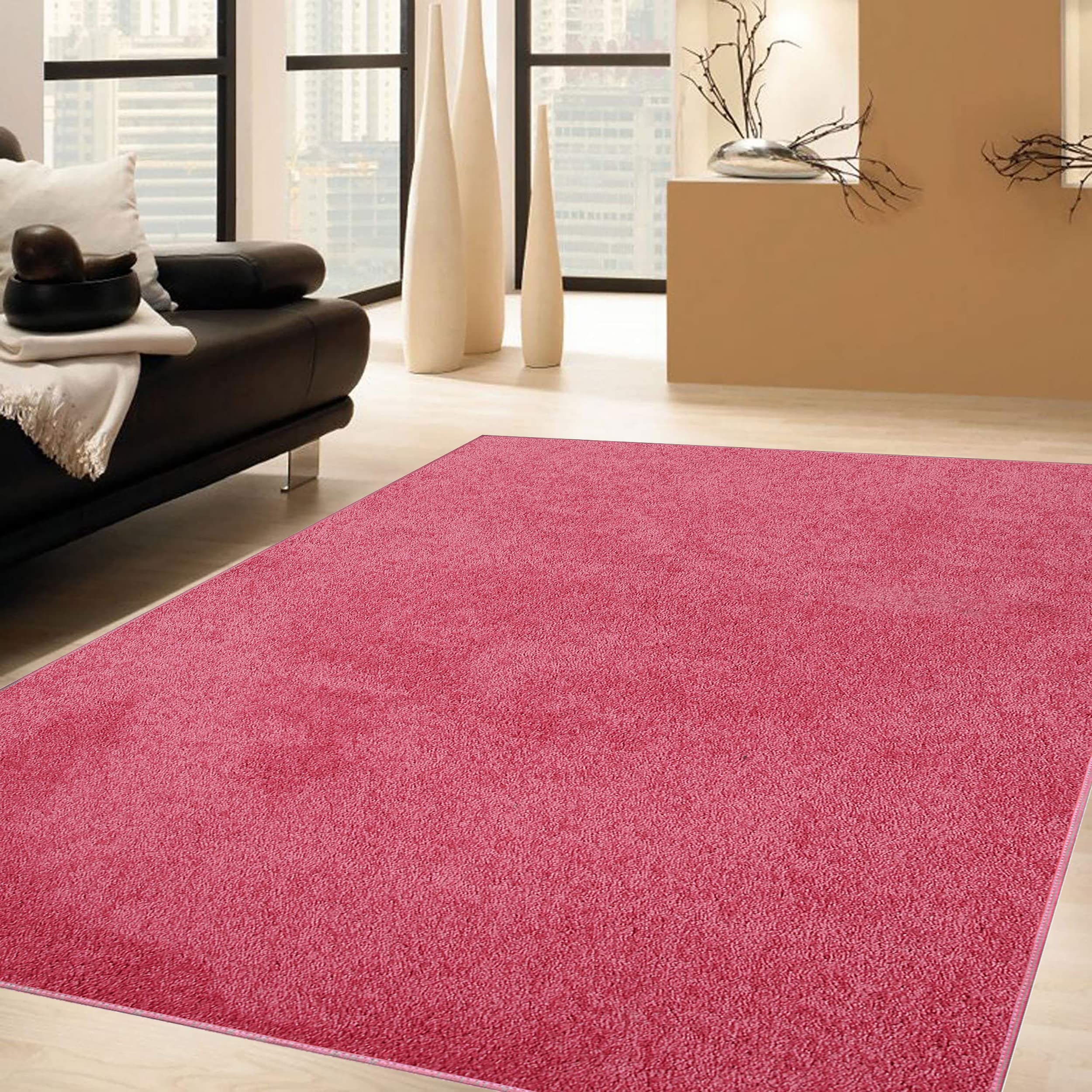 Galaxy Way Pet Friendly Area Rugs Pink - 6' Round Indoor Rug, Stain & Fade Resistant, Non-Slip Backing, Soft & Durable - Perfect for Living Room, Bedroom, Dining Room, Entryway, Nursery, Wedding Decor - Made in USA | Great for Homes with Pets & Kids