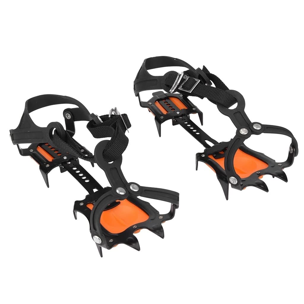 Non-Slip Ice Cleats for Shoes - 10 Teeth Crampons for Snow & Ice Traction - Anti-Slip Overshoes for Hiking, Walking & Winter Safety - Perfect for Slippery Sidewalks, Icy Driveways & Mountain Trails