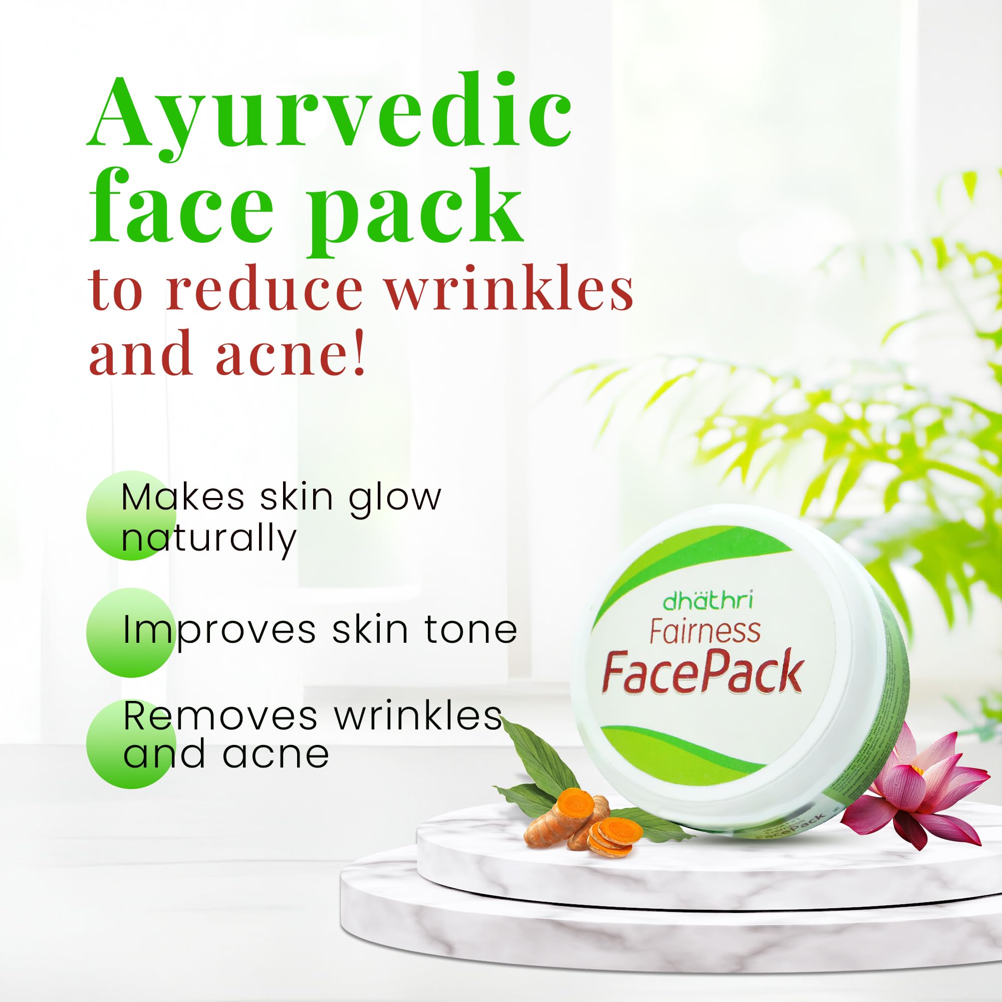 Dhathri Face Pack Powder - Natural Face Mask for Glowing Skin, Acne & Dark Spot Treatment | Suitable for All Skin Types (50g) | Daily Skincare Routine & Spa Treatment at Home