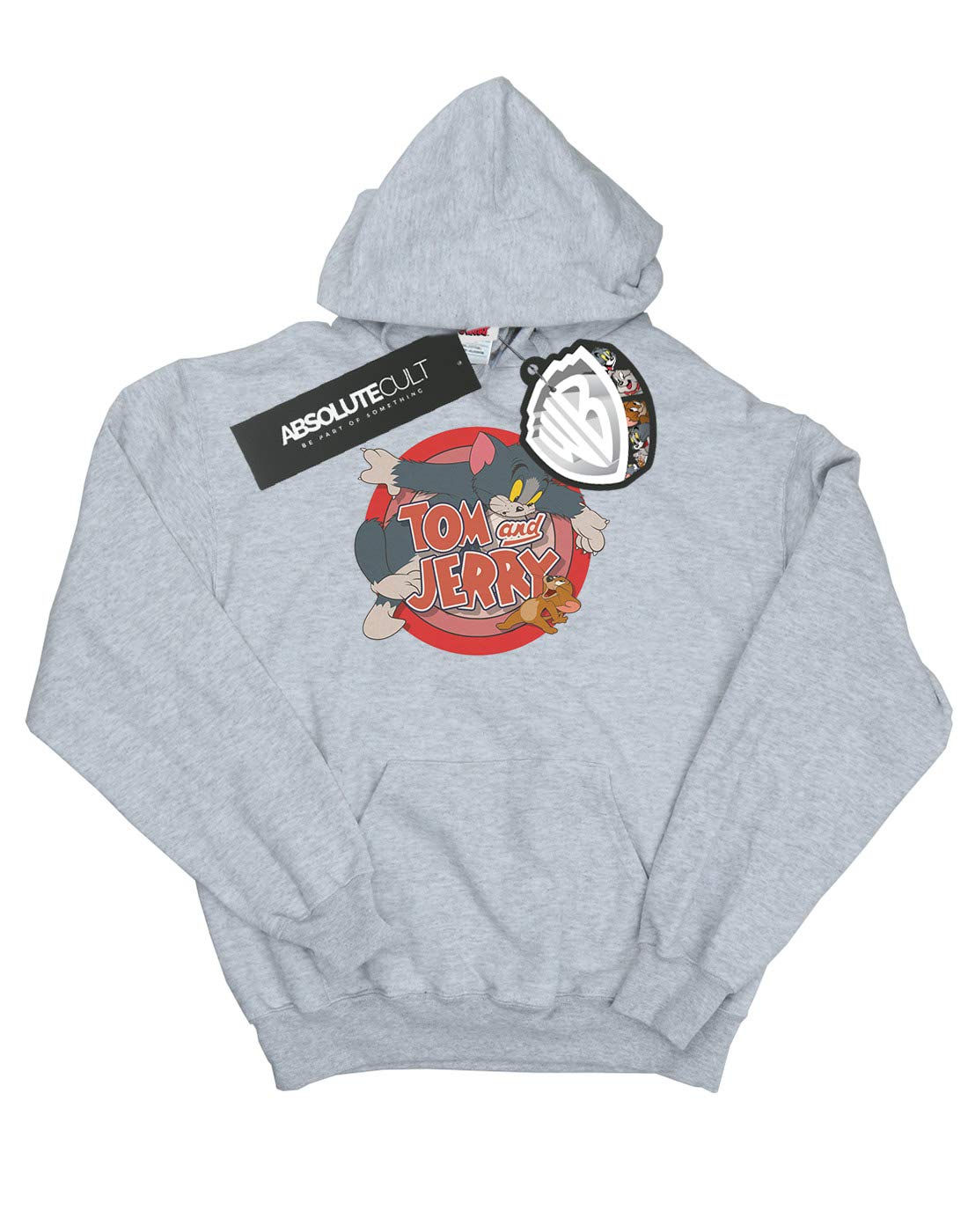 Tom and Jerry Men's Classic Catch Hoodie - XX-Large Sport Grey Pullover Sweatshirt | Casual Wear, Lounge, Street Fashion, Gift for Fans