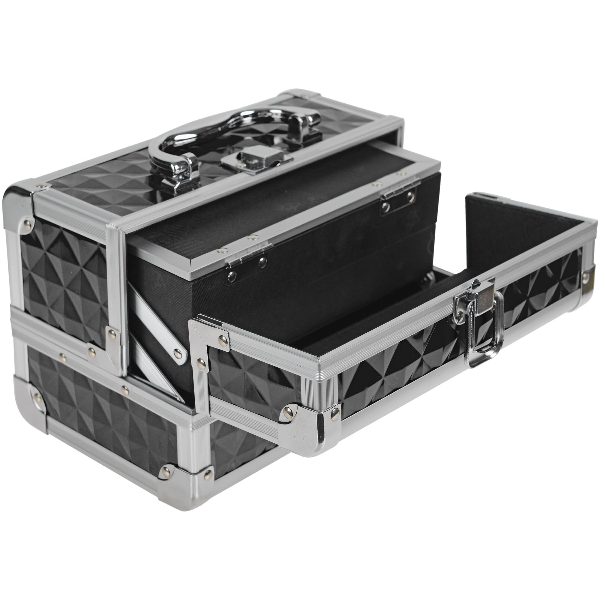SHANY Portable Makeup Train Case with Mirror & Locks - Beauty Organizer for Travel & Storage