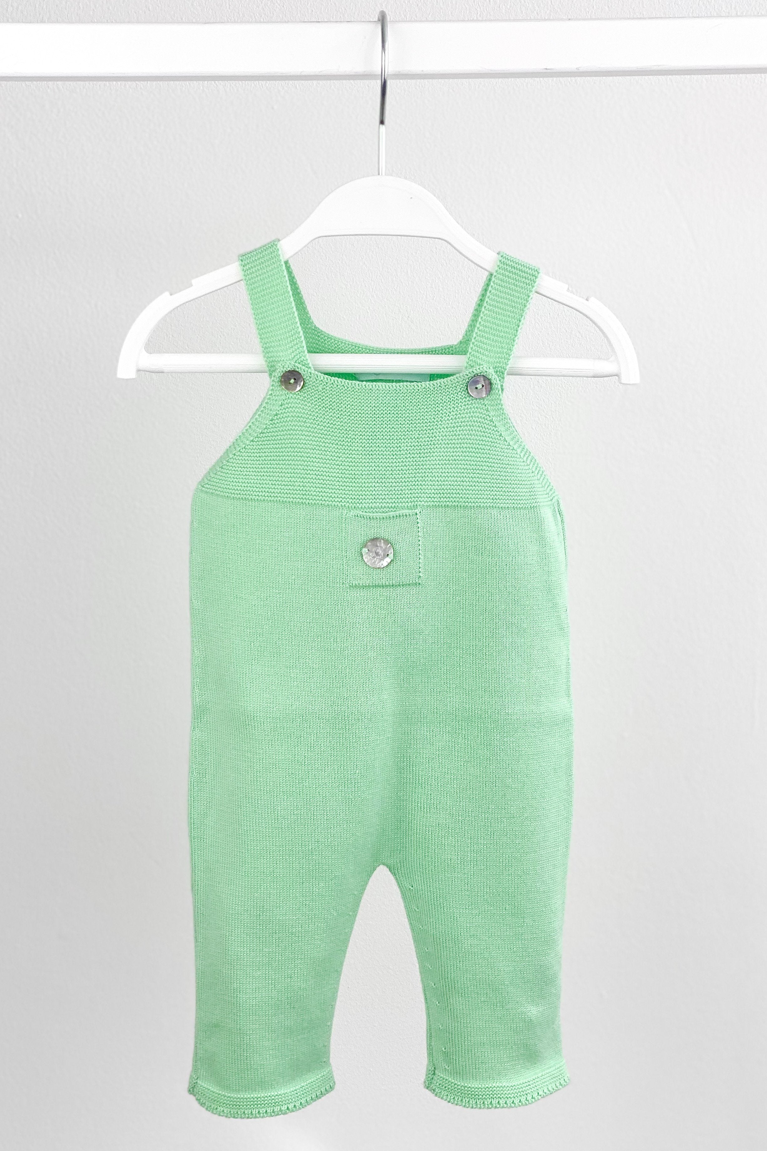 Classic Knitted Dungarees for Women - Soft Stretchy Apple Green Overalls - Perfect for Casual Outings, Fall Fashion & Cozy Home Wear