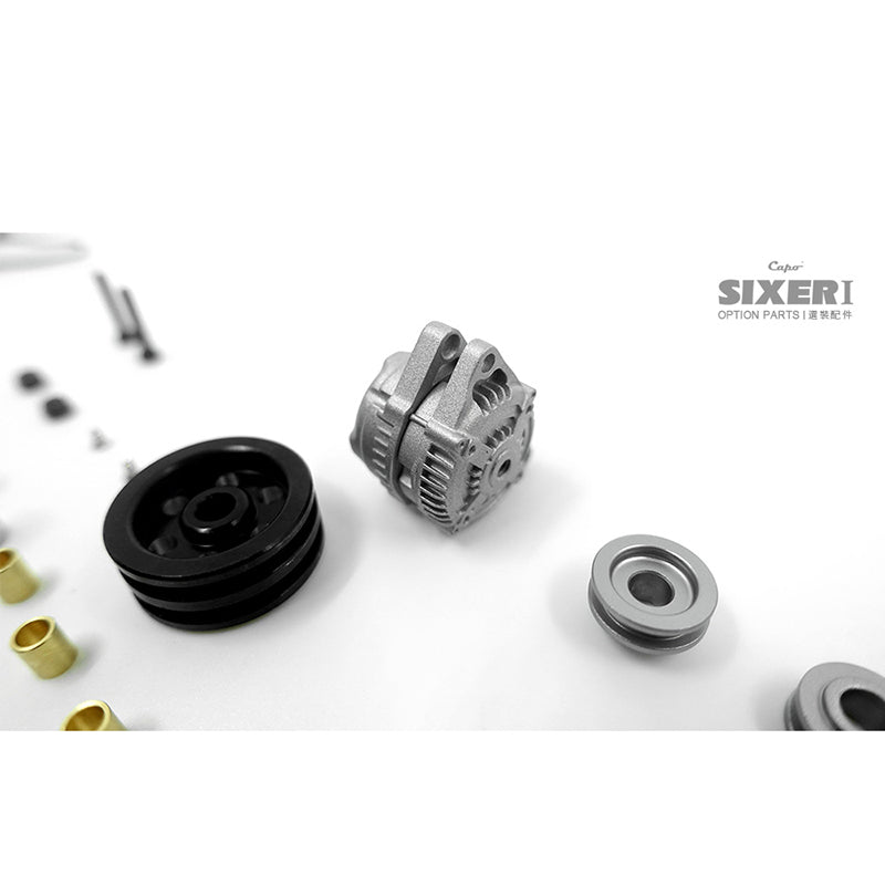 1/6 Scale RC CAPO SIXER1 Crawler Trailer - Metal Front Bumper, Engine Pulley System, Motor & Multifunction Tire Rack Accessories for Off-Road Adventure & Rock Crawling