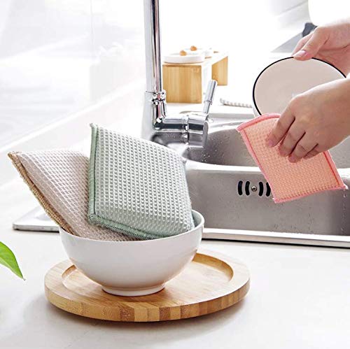 **JEBBIAS Natural Bamboo Sponges for Kitchen - Eco-Friendly, Reusable & Absorbent Dish Sponges (8-Pack, Beige) - Perfect for Washing Dishes, Cleaning Countertops & Bathroom Surfaces**