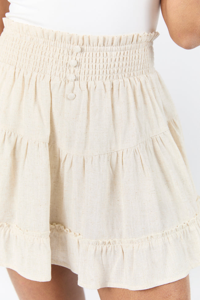 Seaside Soiree Linen Blend Skort - Women's Summer Skirt Shorts Hybrid | Perfect for Beach Vacations, Casual Outings & Outdoor Activities