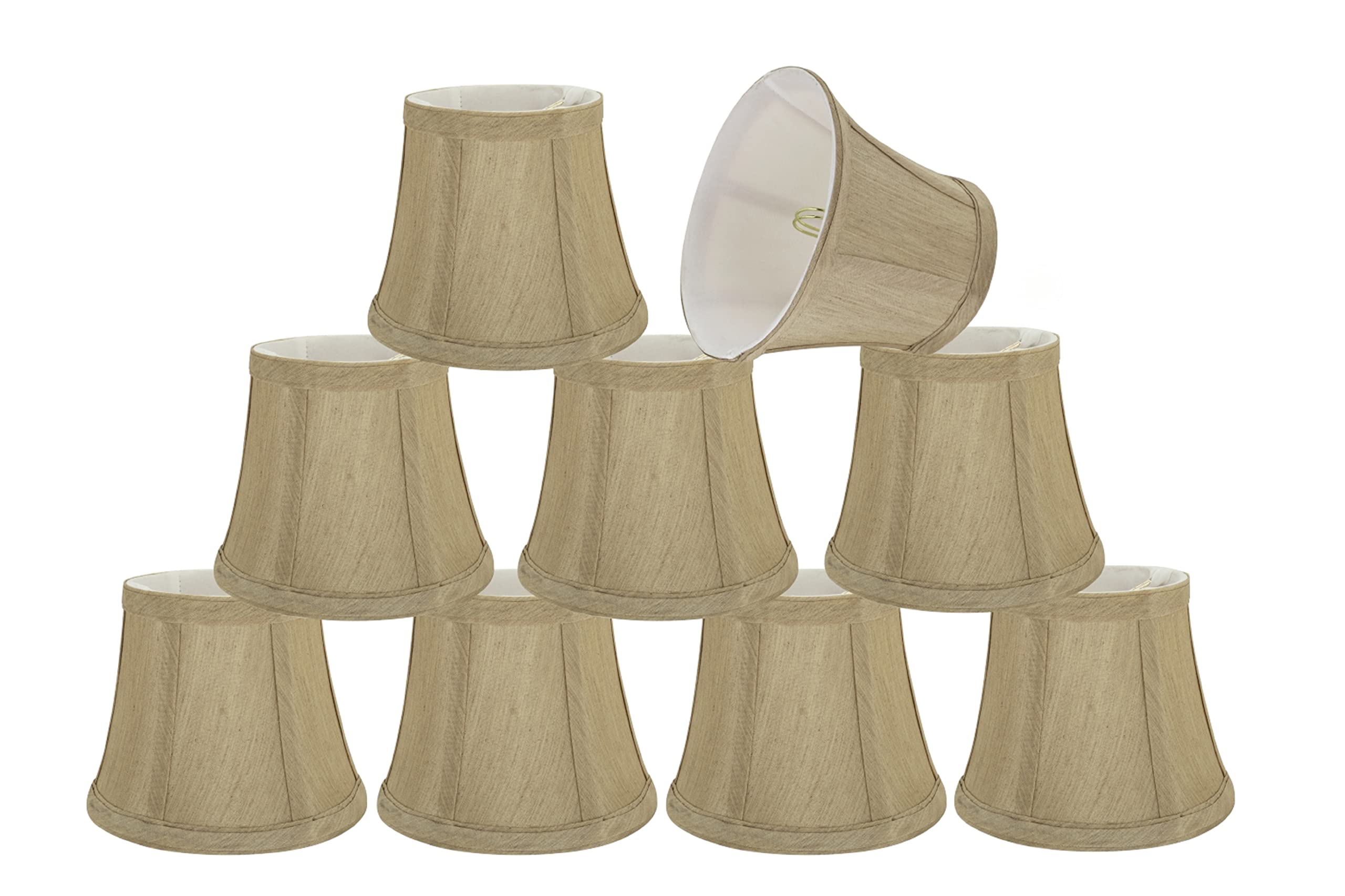 Aspen Creative 30391-9A Clip-On Bell Chandelier Lamp Shade Set - Beige, 4