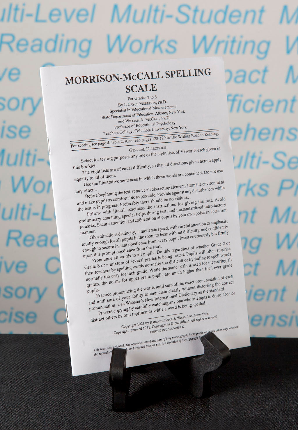 Morrison McCall Spelling Scale - Standardized Spelling Assessment Test for Students & Teachers | Improve Literacy Skills in Classroom & Homeschool Settings