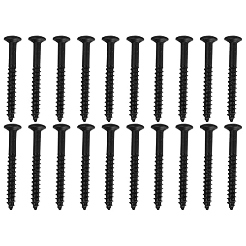 20Pcs Stainless Steel Electric Guitar Screw Set - Black Neck Plate Mounting Screws for Bass & Electric Guitars - Perfect for Guitar Repair, Maintenance & DIY Projects