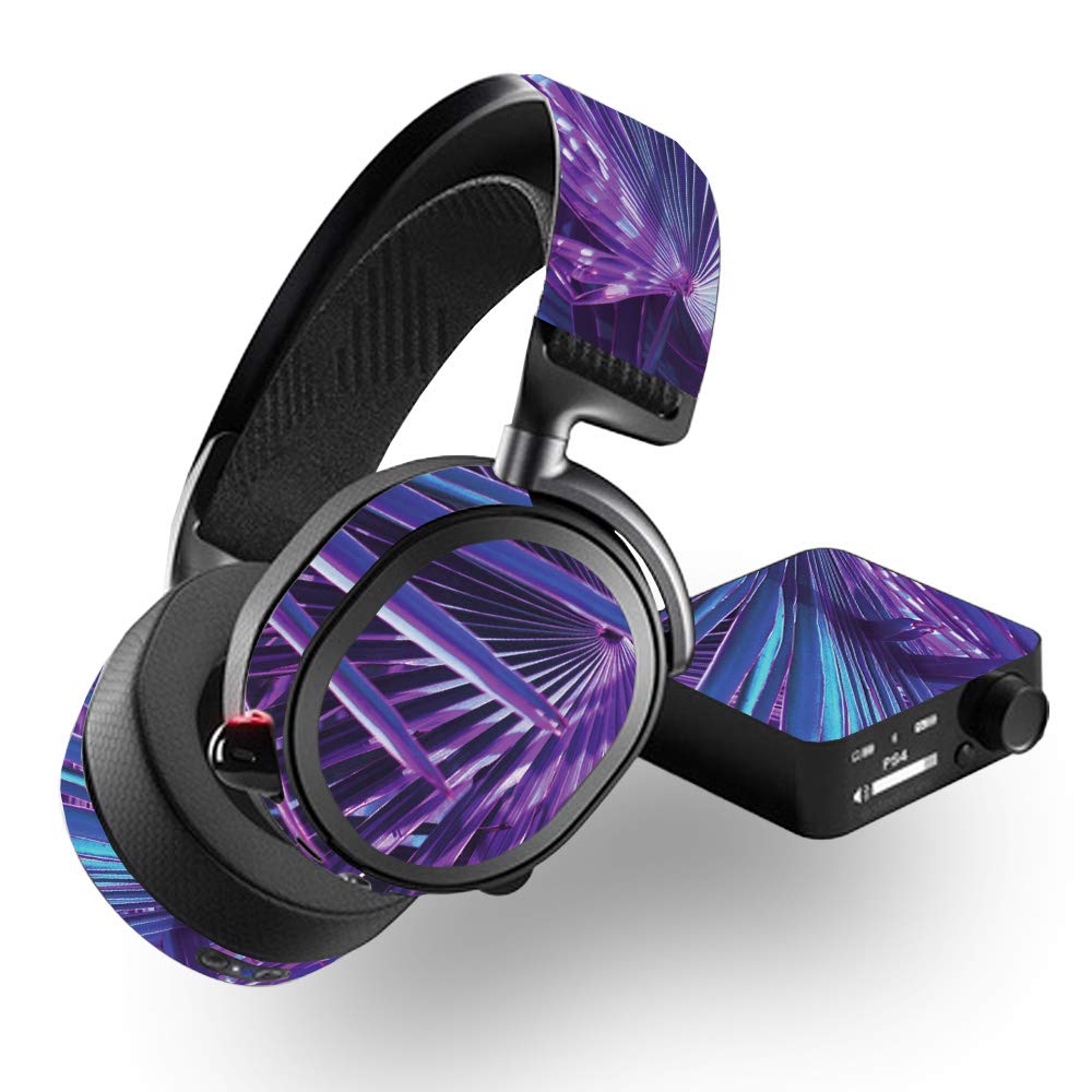 SteelSeries Arctis Pro Wireless Skin Wrap - Neon Palms Design | Protective Vinyl Decal Cover | Easy to Apply & Remove | Durable & Customizable Gaming Accessory | Made in USA | Perfect for Gamers & Streamers