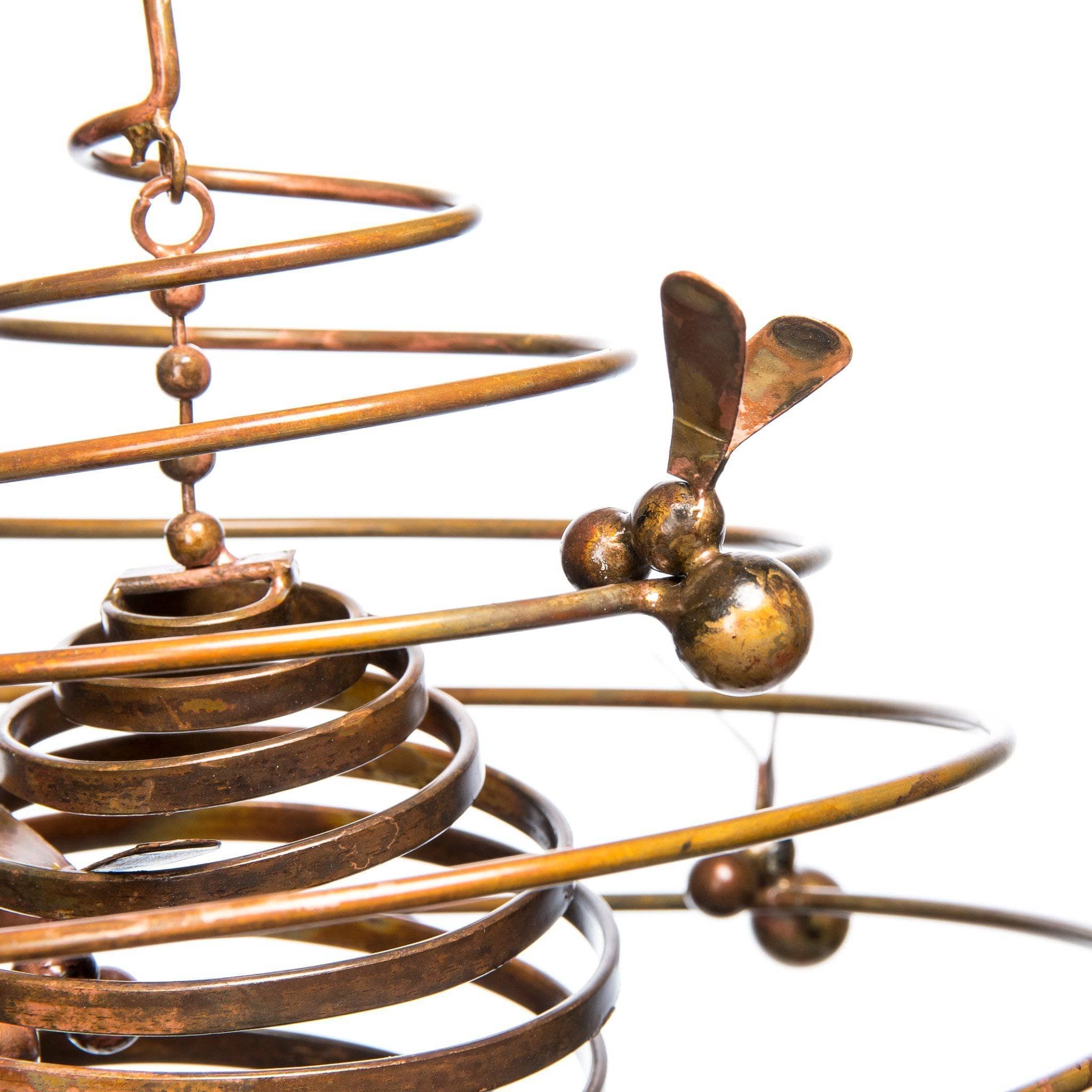 Double Spiral Bee Garden Ornament - Handcrafted Metal Decoration for Outdoor Lawn, Yard, and Patio Decor - Perfect for Garden, Backyard, and Landscape Design