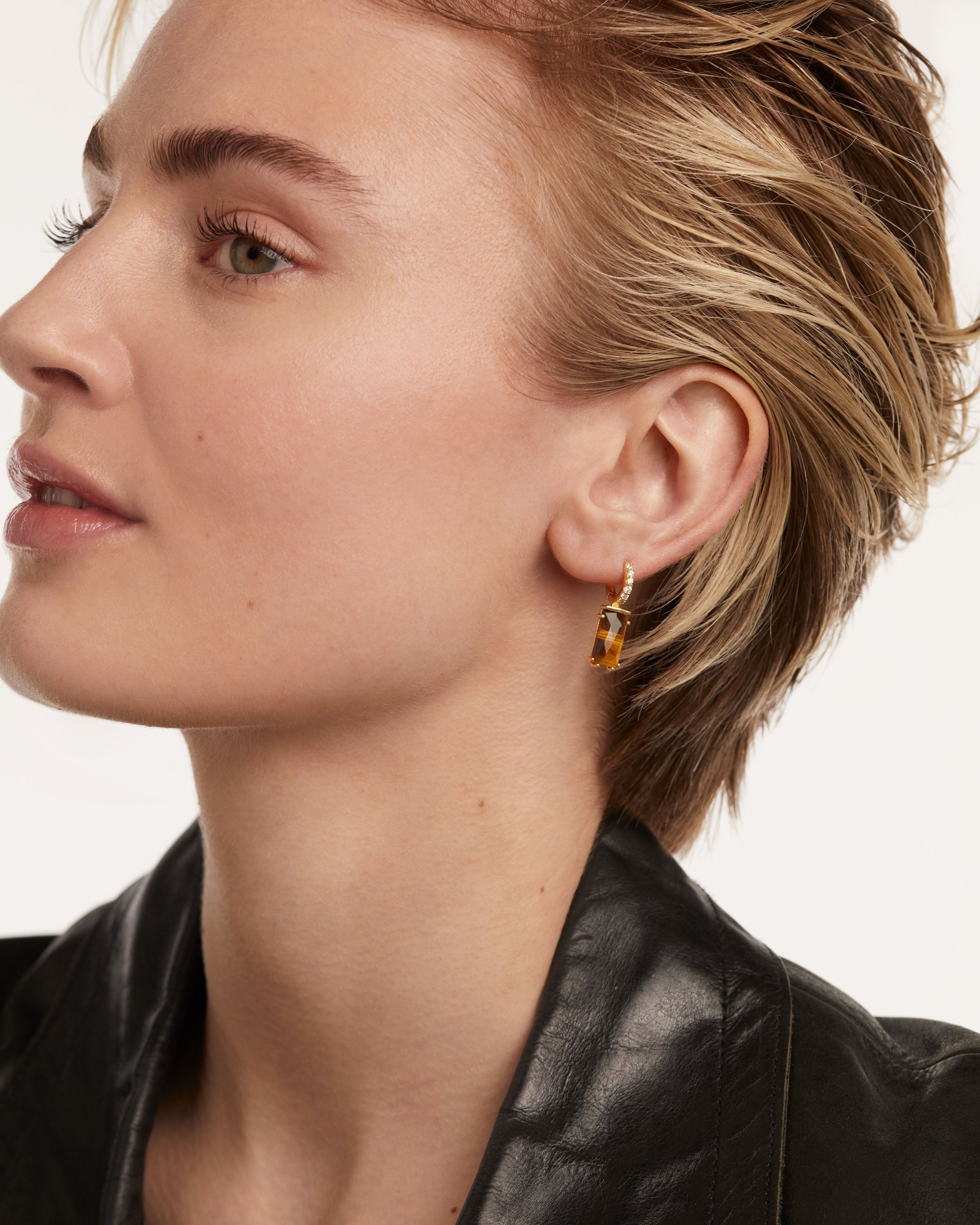 Kaori Tiger Eye Single Earring – Handmade Natural Stone Jewelry for Women | Boho Chic Style, Healing Crystal, Spiritual Gift for Meditation & Yoga