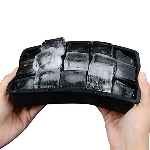 Mayata 2PCS Silicone Ice Cube Trays - 15 Cavity DIY Ice Maker Molds for Ice, Candy, Cake, Pudding, Chocolate & Whiskey - Perfect for Cocktails, Baking & Party Decorations