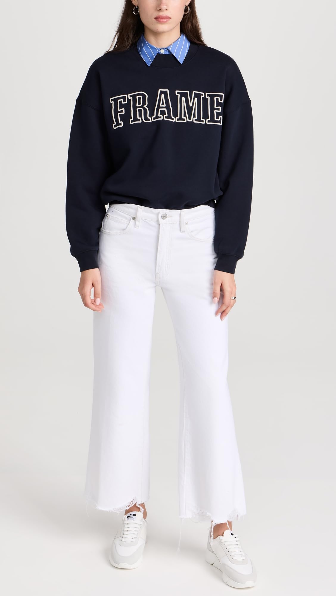 FRAME Women's Relaxed Straight Jeans - High Waist Stretch Denim Pants for Casual Wear & Everyday Outfits