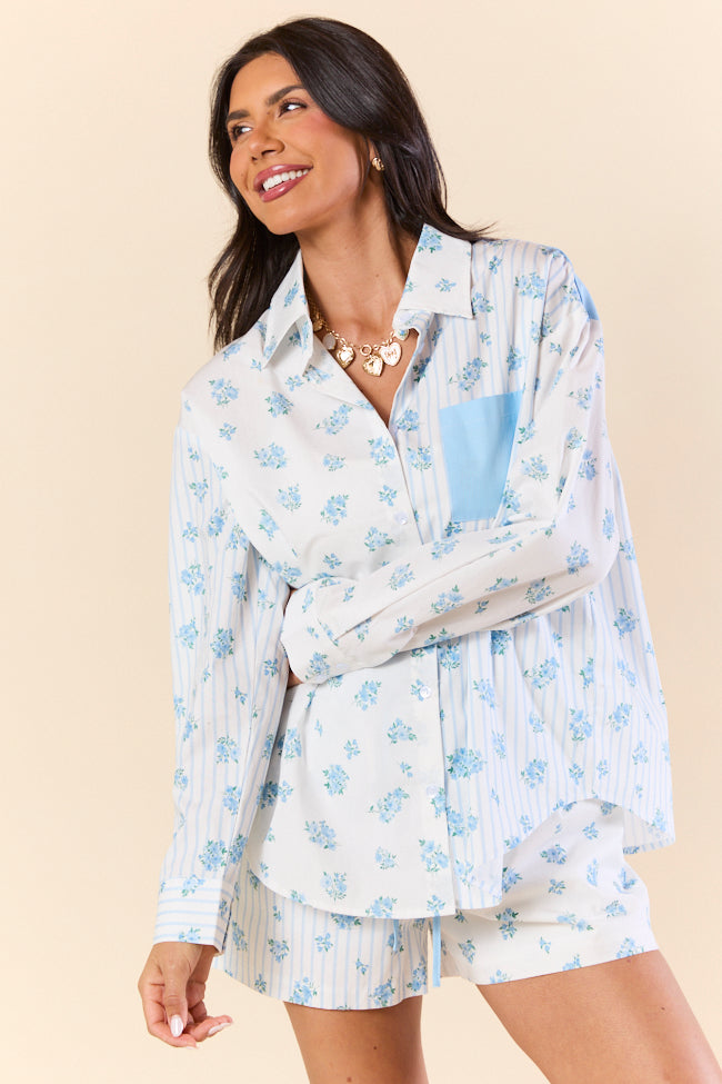Stylish Striped & Floral Cotton Poplin Shirt for Women | Casual & Office Wear | Perfect for Spring & Summer Outfits