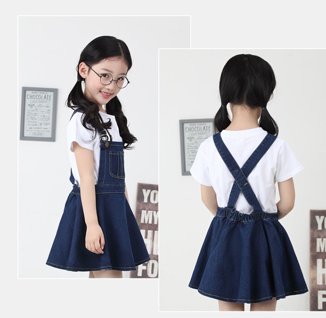 KIDSCOOL SPACE Girls Denim Skirts & Stretchy Jeans Overalls - Soft Comfortable Outfits for Toddler & Little Big Girls - Perfect for School, Playdates & Casual Wear