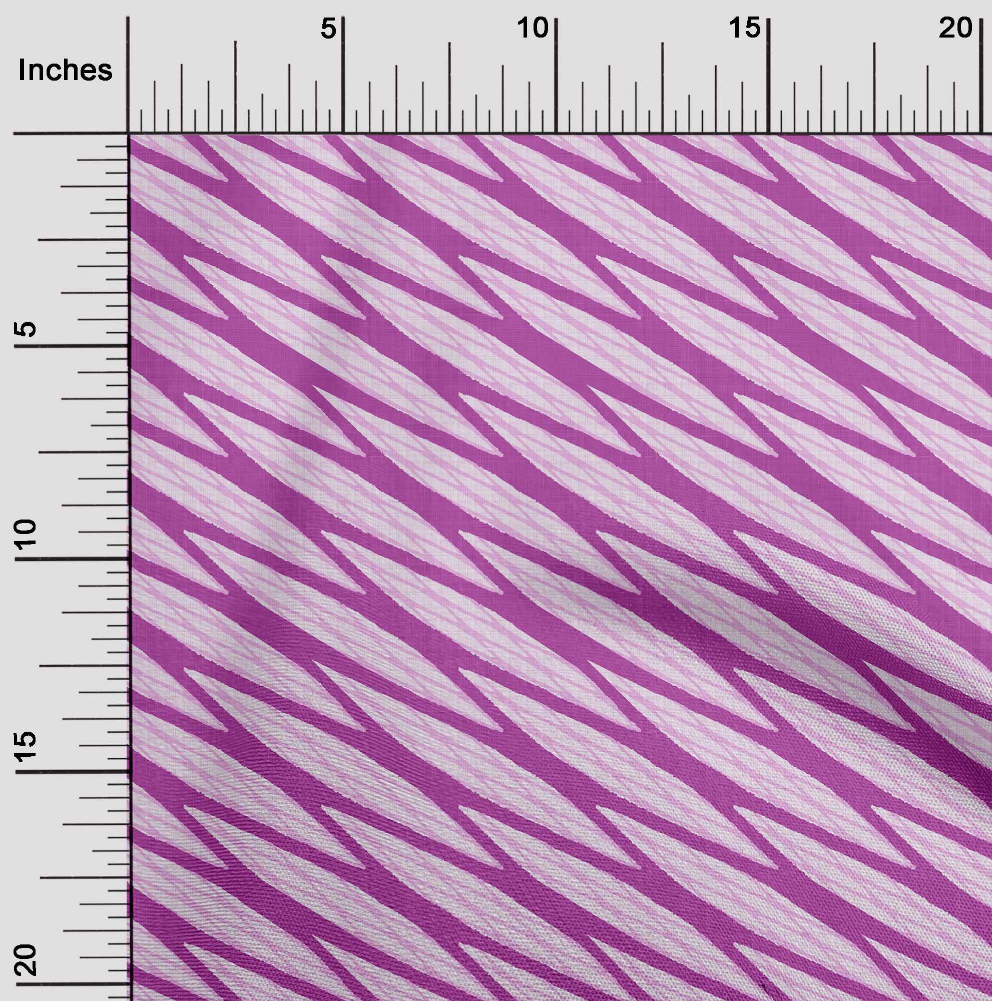 oneOone Cotton Cambric Fuschia Pink Abstract Stripe Fabric by The Yard - 56 Inch Wide Dress Material for DIY Clothing, Home Decor & Craft Projects