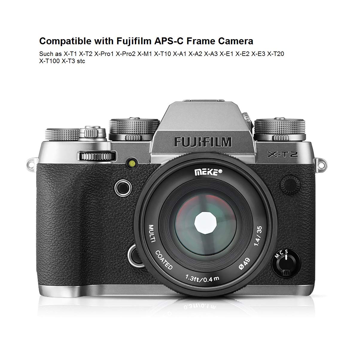 MEIKE MK-35mm F/1.4 Manual Focus Large Aperture Prime Lens for Fujifilm X-T1 X-T2 X-T3 X-T4 Mirrorless Cameras - Perfect for Portrait, Street & Low Light Photography