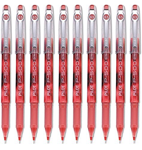 Pilot Precise P-500 Extra Fine Point Gel Rolling Ball Pens - 10 Pack Red Ink - Perfect for Note Taking, Journaling & Office Work
