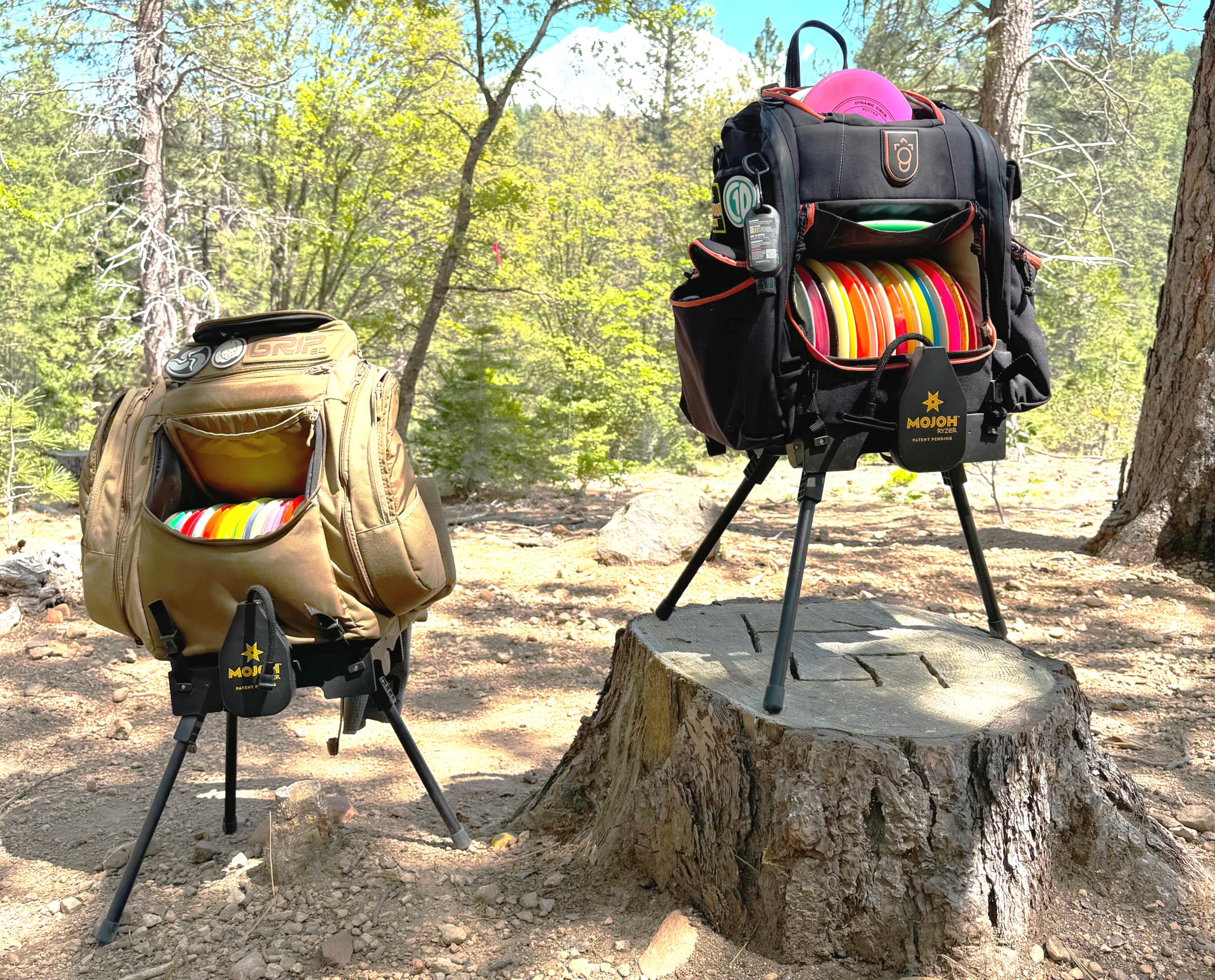 Premium Disc Golf Bag Stand – Lightweight & Ergonomic for Squatch, Grip EQ, Dynamic Discs | Best Golf Accessory Gift | Perfect for Tournaments, Practice & Cart-Free Play
