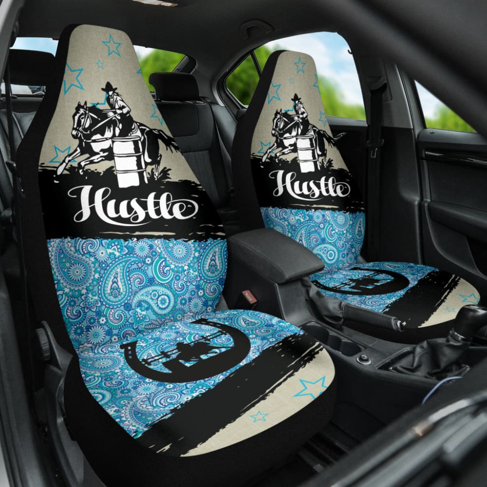 Custom Barrel Racer Horse Lovers Car Seat Covers for Trucks & SUVs - Western Equestrian Design, Durable Neoprene Material - Perfect for Rodeo Events, Horse Shows & Country Rides