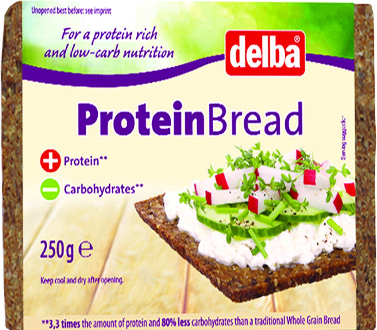 Delba High Protein Bread - 8.1 oz | Low Carb Keto Friendly Bread | Perfect for Sandwiches, Toast & Healthy Breakfasts