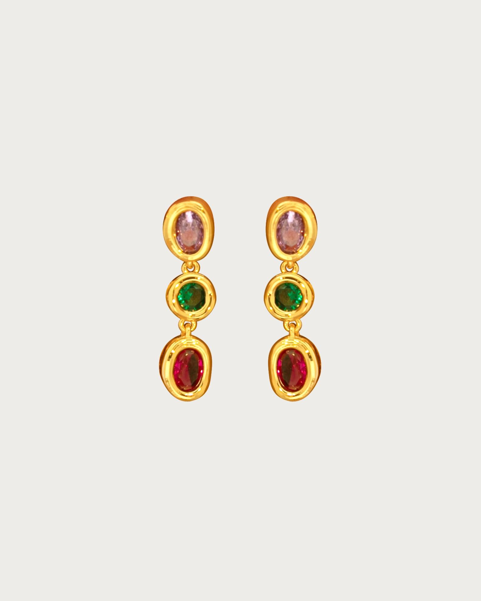Iridescent Drop Earrings for Women - Elegant Handmade Dangle Earrings with Swarovski Crystals | Perfect for Weddings, Parties & Special Occasions