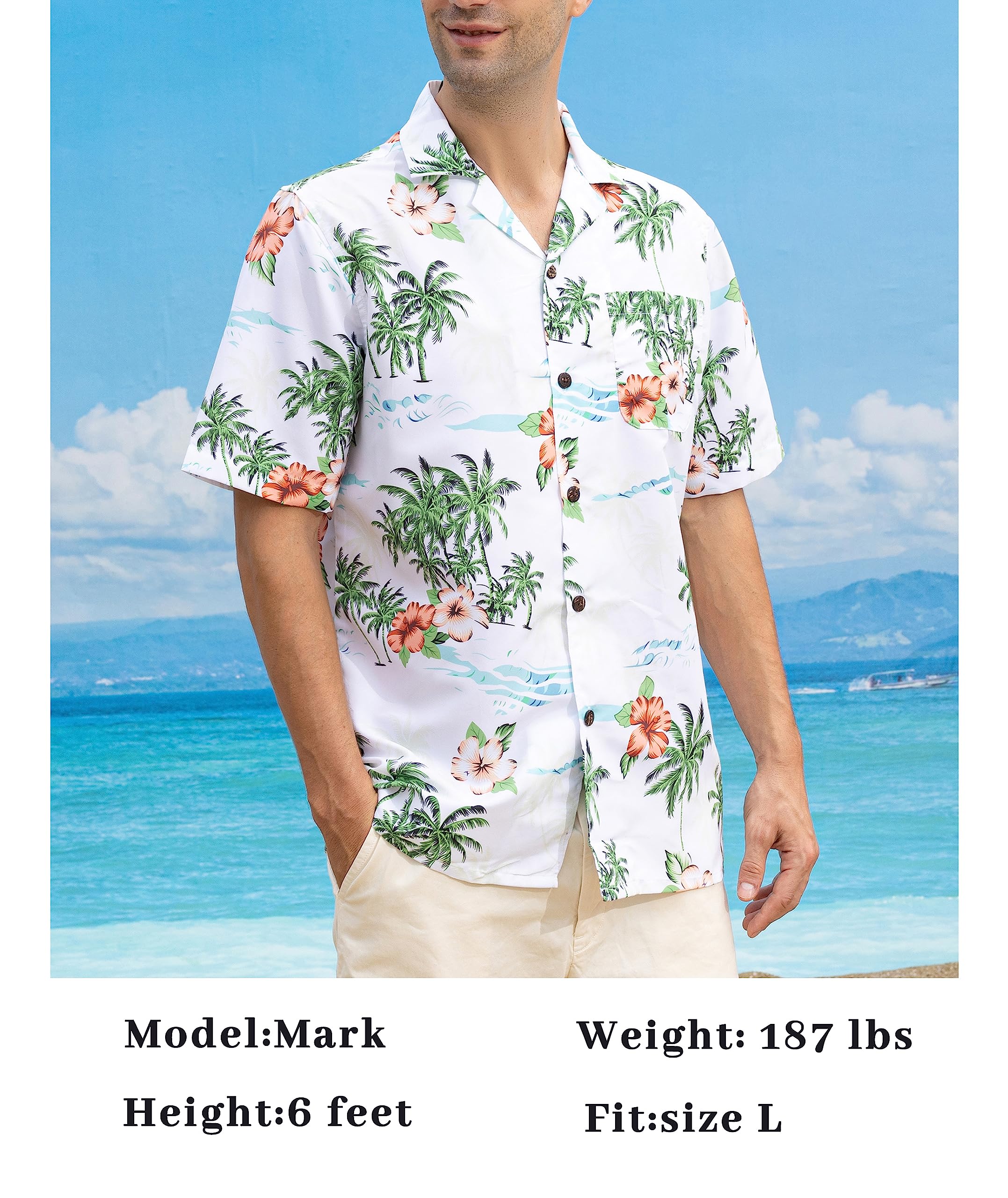 Stylish Rayon Hawaiian Shirts for Men | Breathable Short Sleeve Aloha Shirts with Front Pocket | Perfect for Beach Vacations, Summer Parties & Tropical Getaways