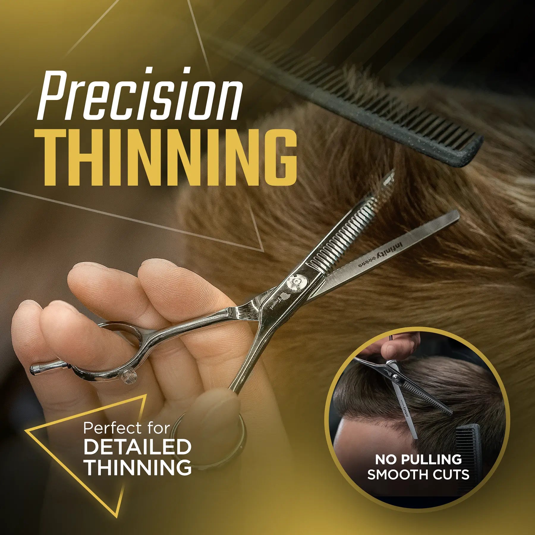 Professional INFINITY THINNING SHEARS for Hair Styling - Precision Haircutting Scissors for Barbers & Stylists - Perfect for Salon, Home Use & Professional Hair Cutting