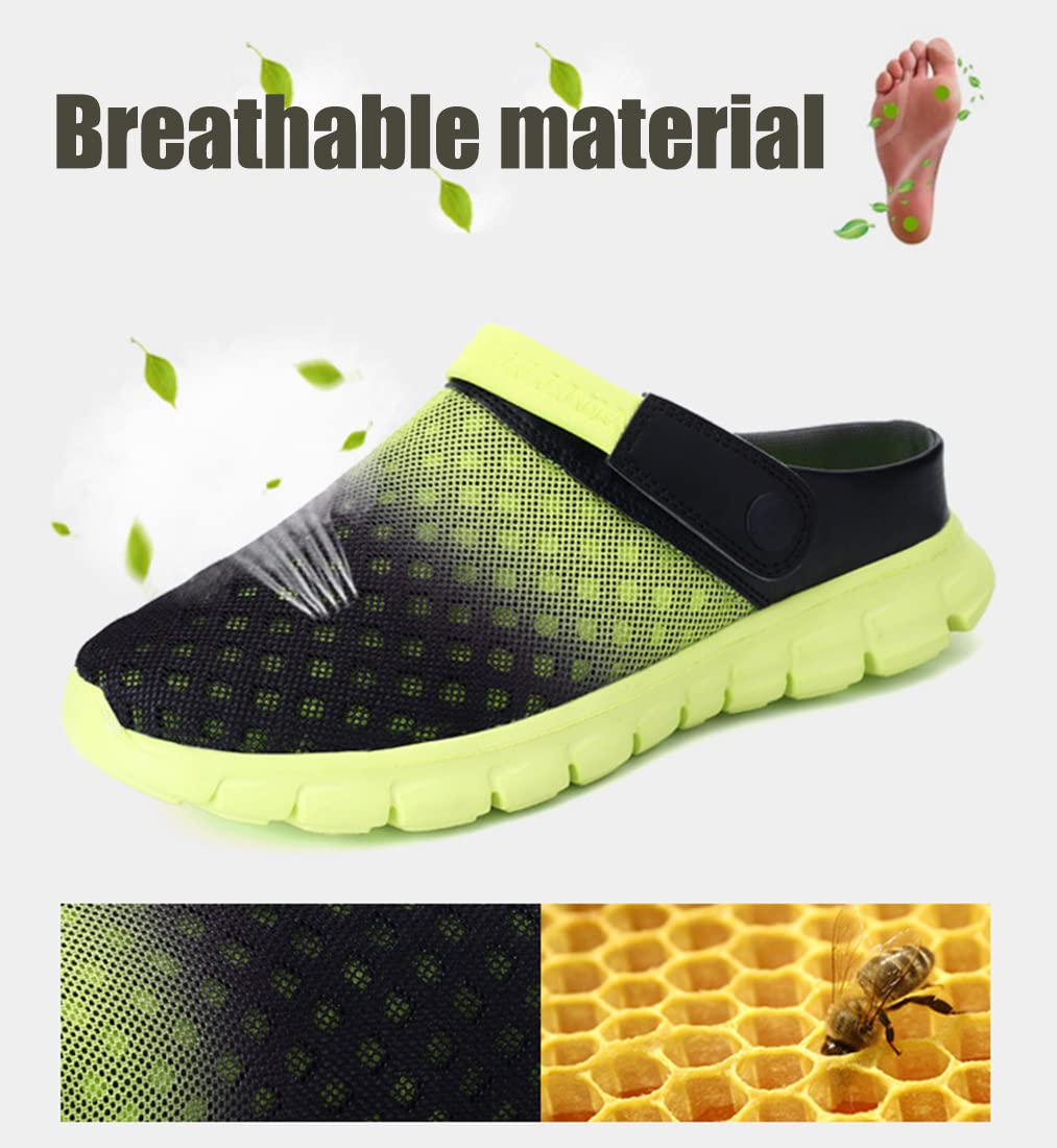 Axcone Men's Women's Garden Clogs - Breathable Mesh Summer Slippers, Lightweight Non-Slip Outdoor Beach Sandals for Walking, Gardening, Poolside & Vacation
