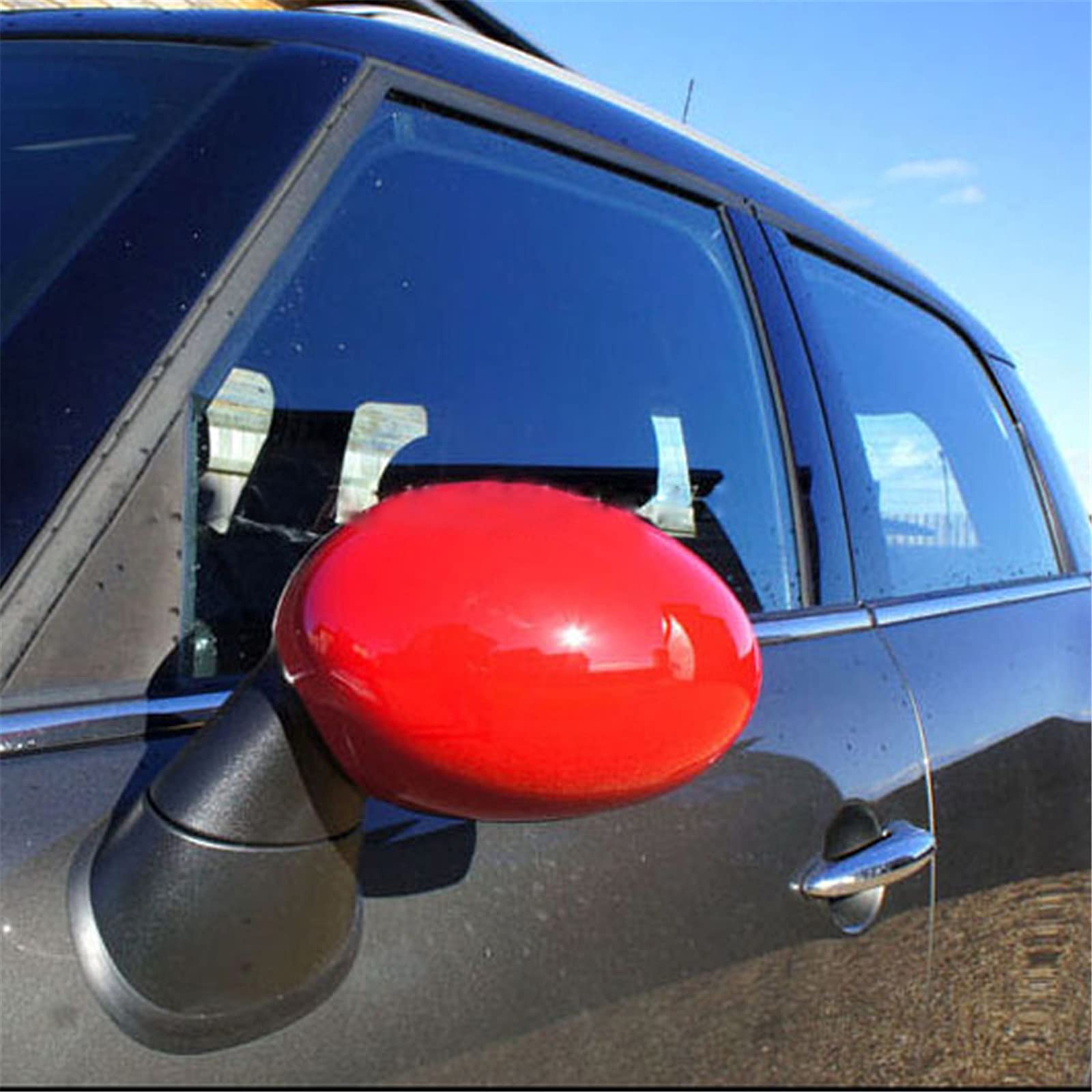 Red Rearview Mirror Cover & Side Wing Mirror Cap for Mini DC01 R Series (R50 R53 R52) - Left Hand Drive Exterior Mirror Shell Replacement | Perfect for Car Customization & Protection