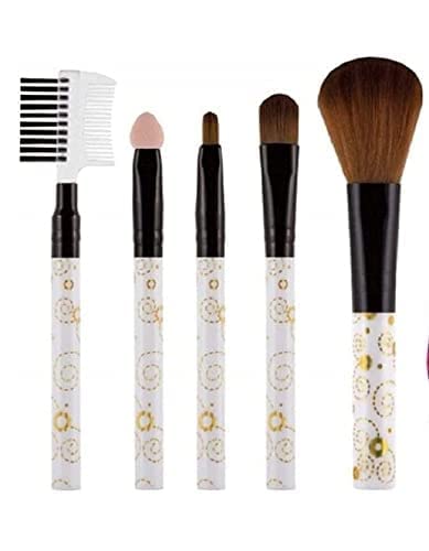 BELLAS 5-Piece White Makeup Brush Set for Women & Girls - Soft Bristles for Foundation, Blush, Eyeshadow & More - Perfect for Daily Makeup & Professional Use
