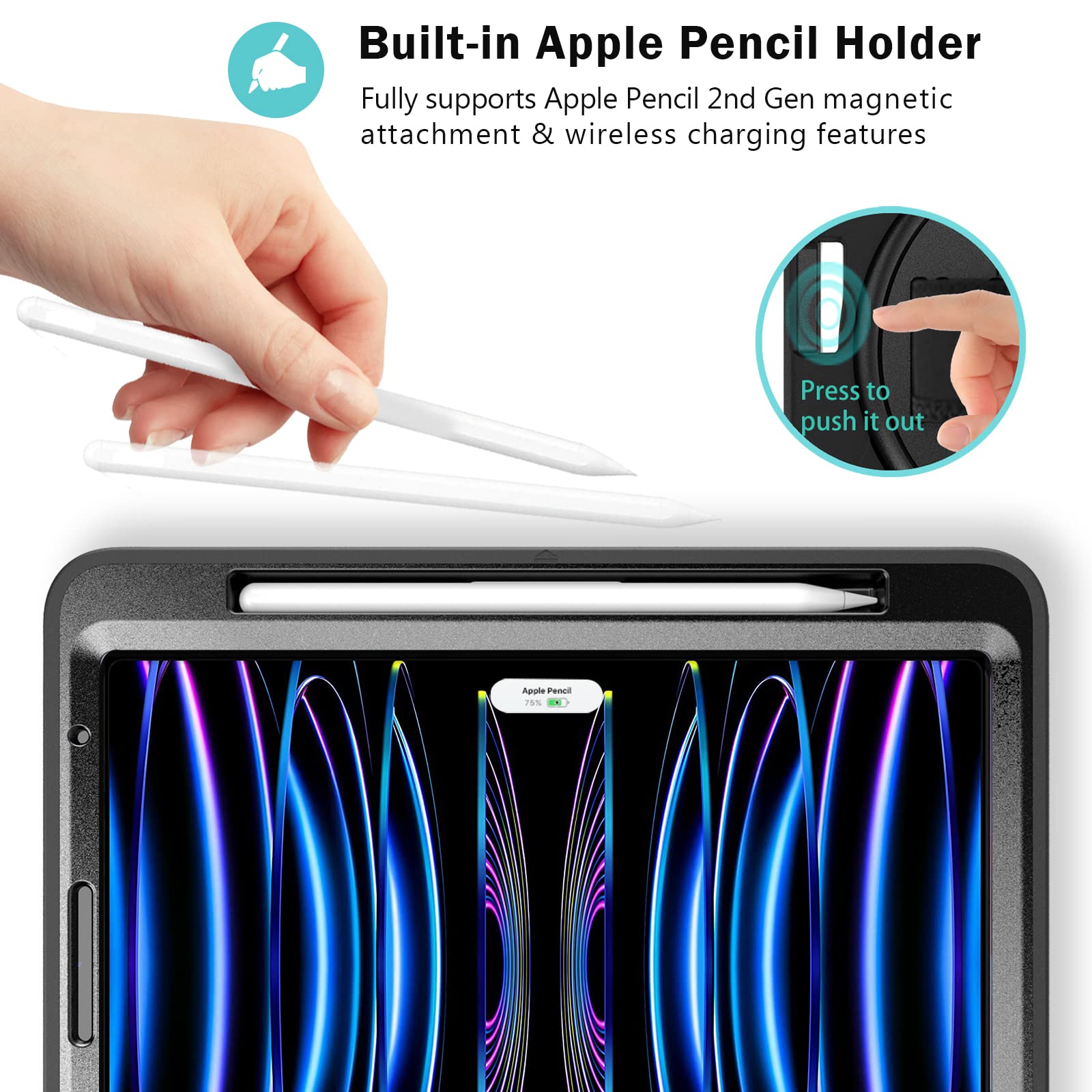 ProCase iPad Pro 11 Inch Case (2022/2021/2020/2018 Models) - Heavy Duty Shockproof Protective Cover with Kickstand & Hand Strap - Compatible with 4th/3rd/2nd/1st Gen iPad Pro 11