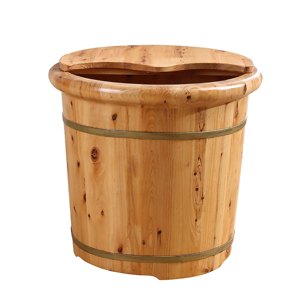 Premium Wooden Foot Soaking Tub with Massage Rollers - Large Capacity Spa Pedicure Basin for Relaxation - Smooth Surface Sauna Bucket for Bathroom, Home Spa & Wellness Retreats