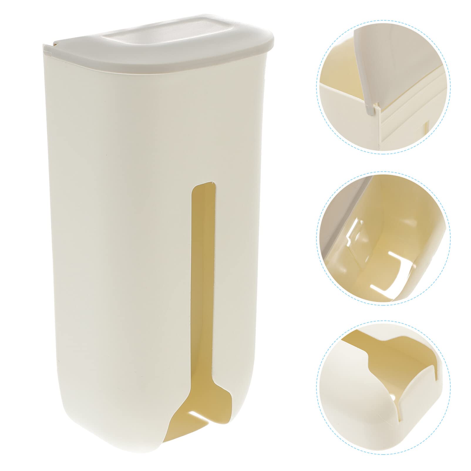 UPKOCH Wall Mount Plastic Bag Holder - Grocery Bag Dispenser & Organizer for Kitchen, Bathroom, Laundry - White Folding Bag Saver, Hanging Trash Bag Storage & Recycling Container (Perfect for Organizing Shopping Bags, Trash Bags & Recycling)